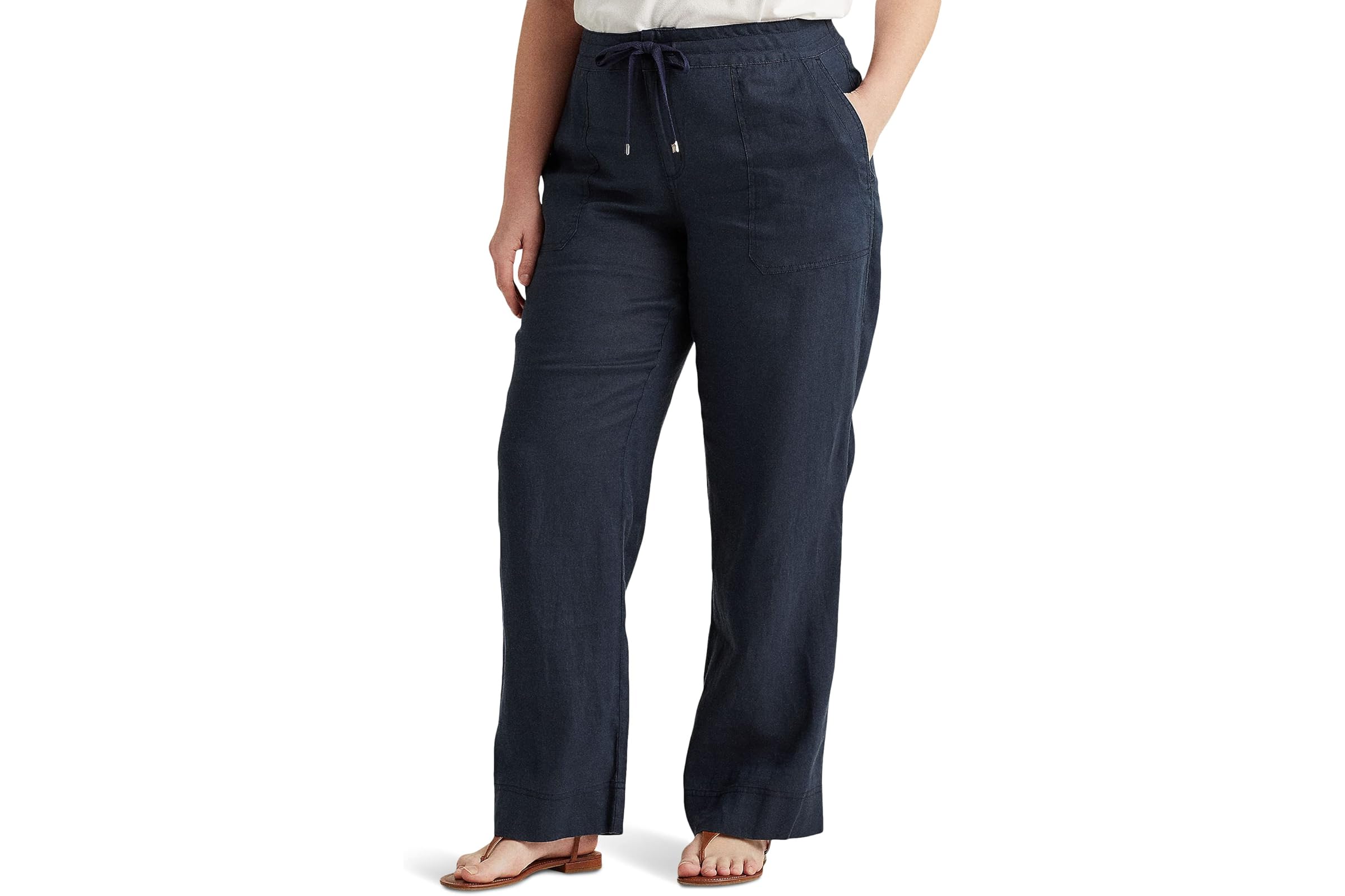 LAUREN Ralph Lauren Plus Size Linen Wide-Leg Pants