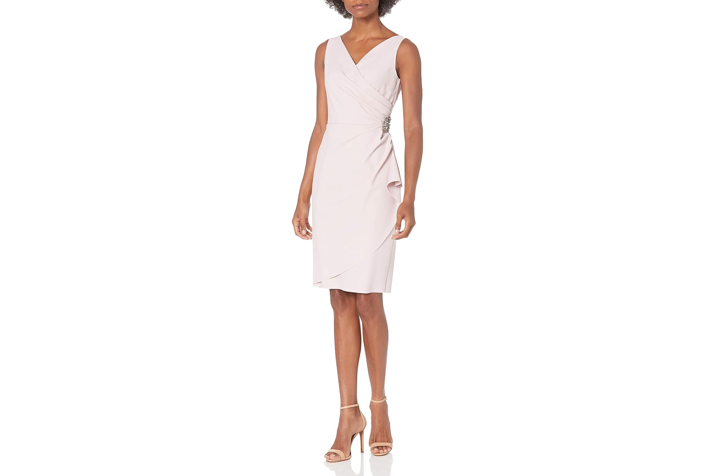 Alex Evenings Short Slimming Dress with Side Ruched Skirt