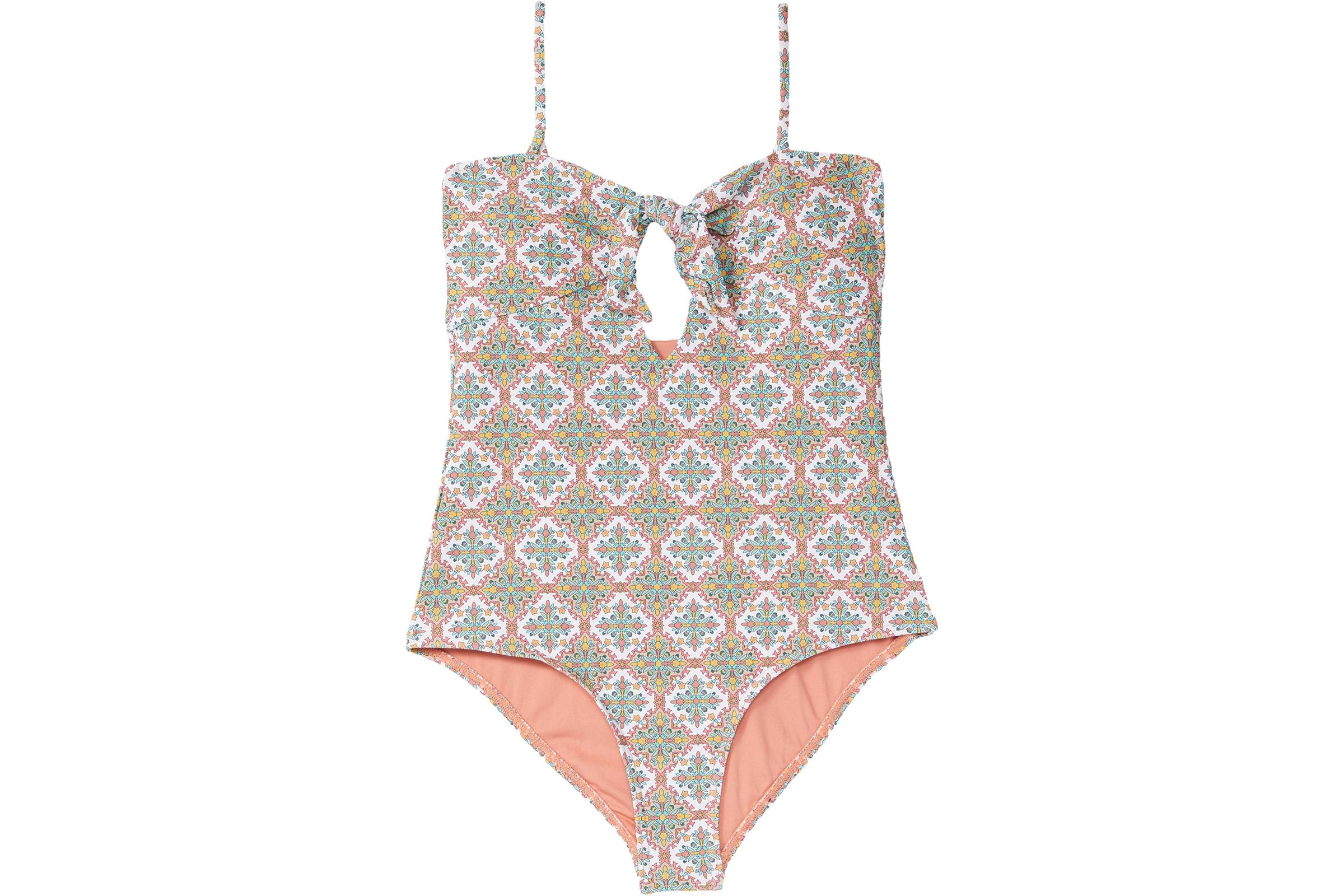 ONeill Kids Alexa Tile Tie Front One-Piece (Little Kids/Big Kids)