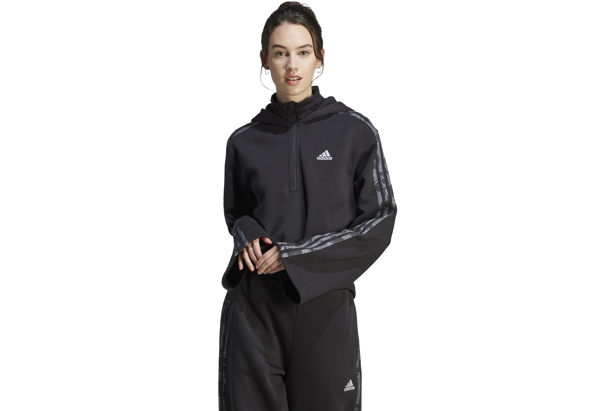 adidas Floral Graphic 3-Stripes Fleece Hoodie 11290₽