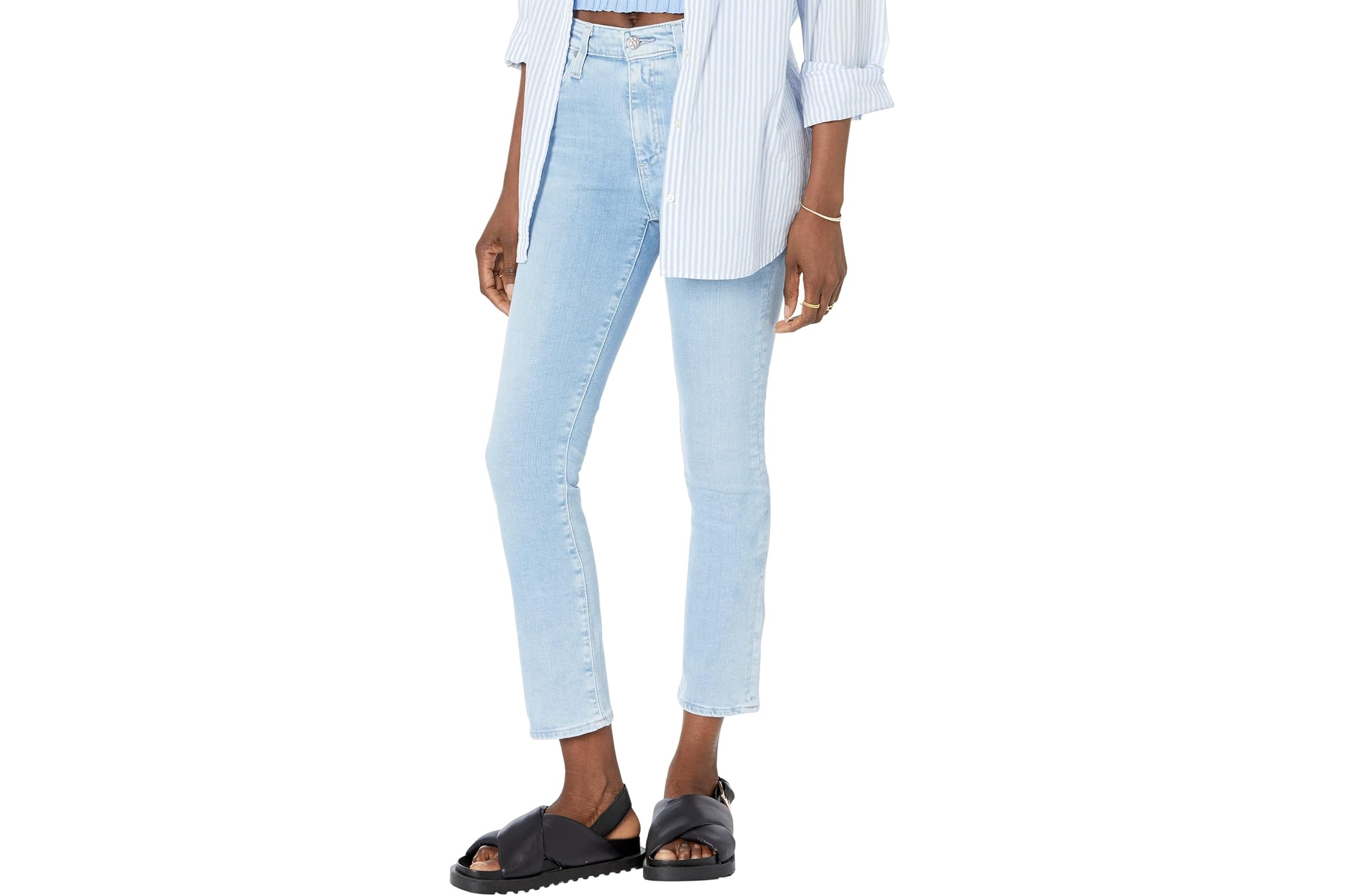 AG Jeans Mari Crop High-Rise Slim Straight in 21 Years Coastline