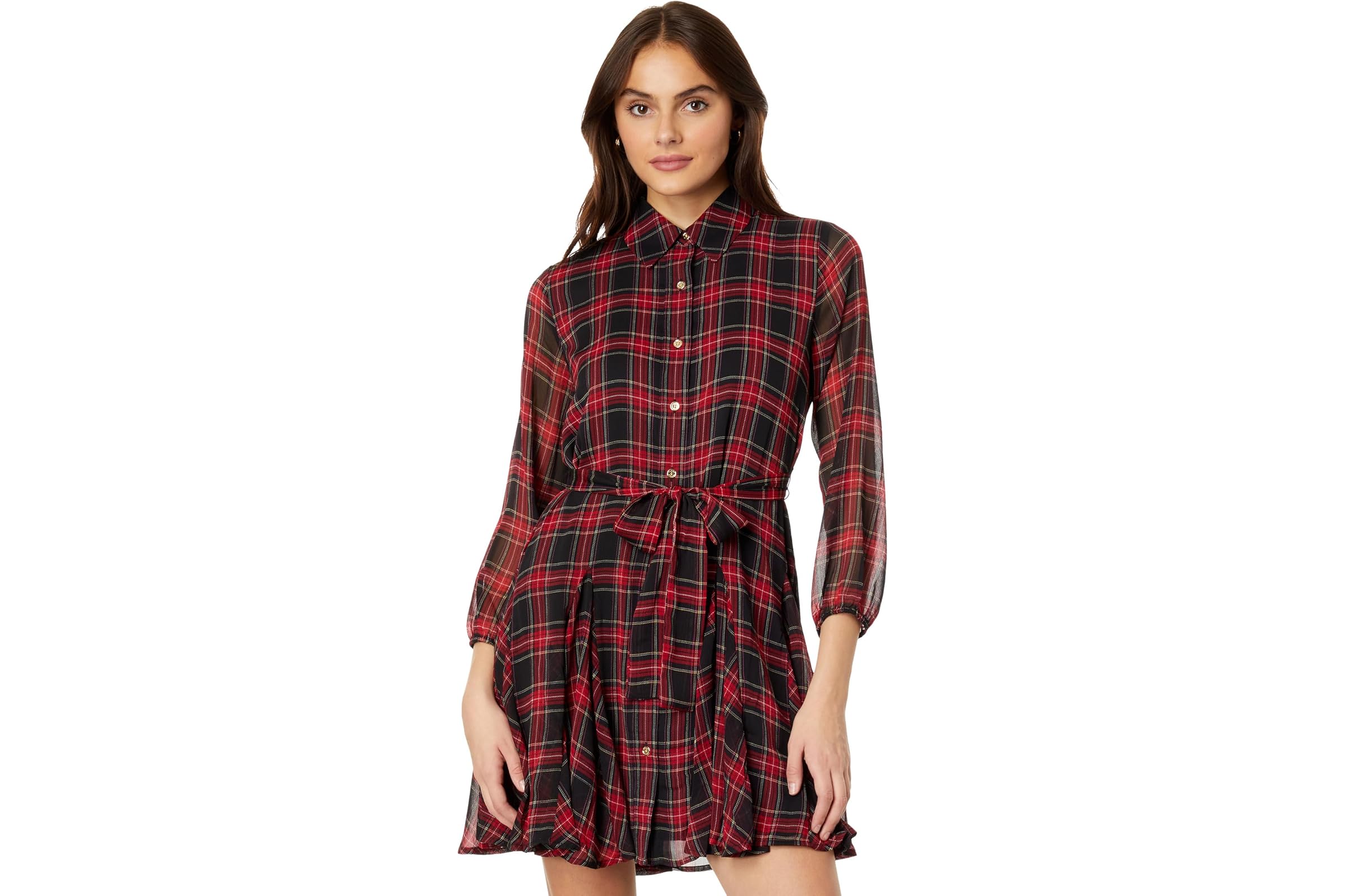 Tommy Hilfiger Long Sleeve Plaid Dress