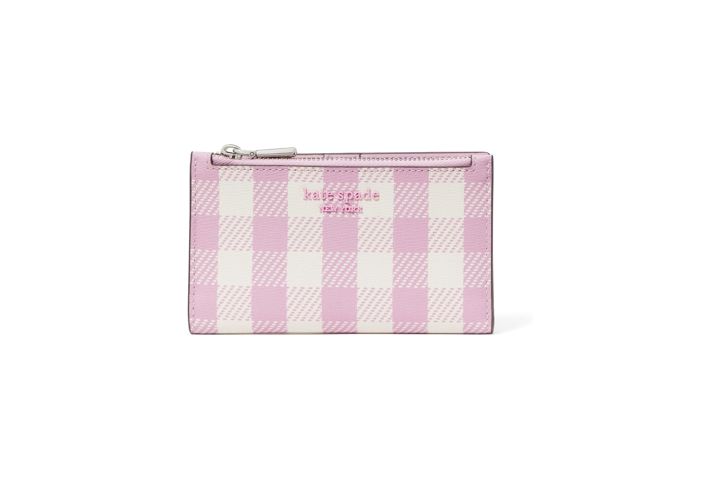 Kate Spade New York Morgan Gingham Field Printed Pvc Small Slim Bifold Wallet 24190₽