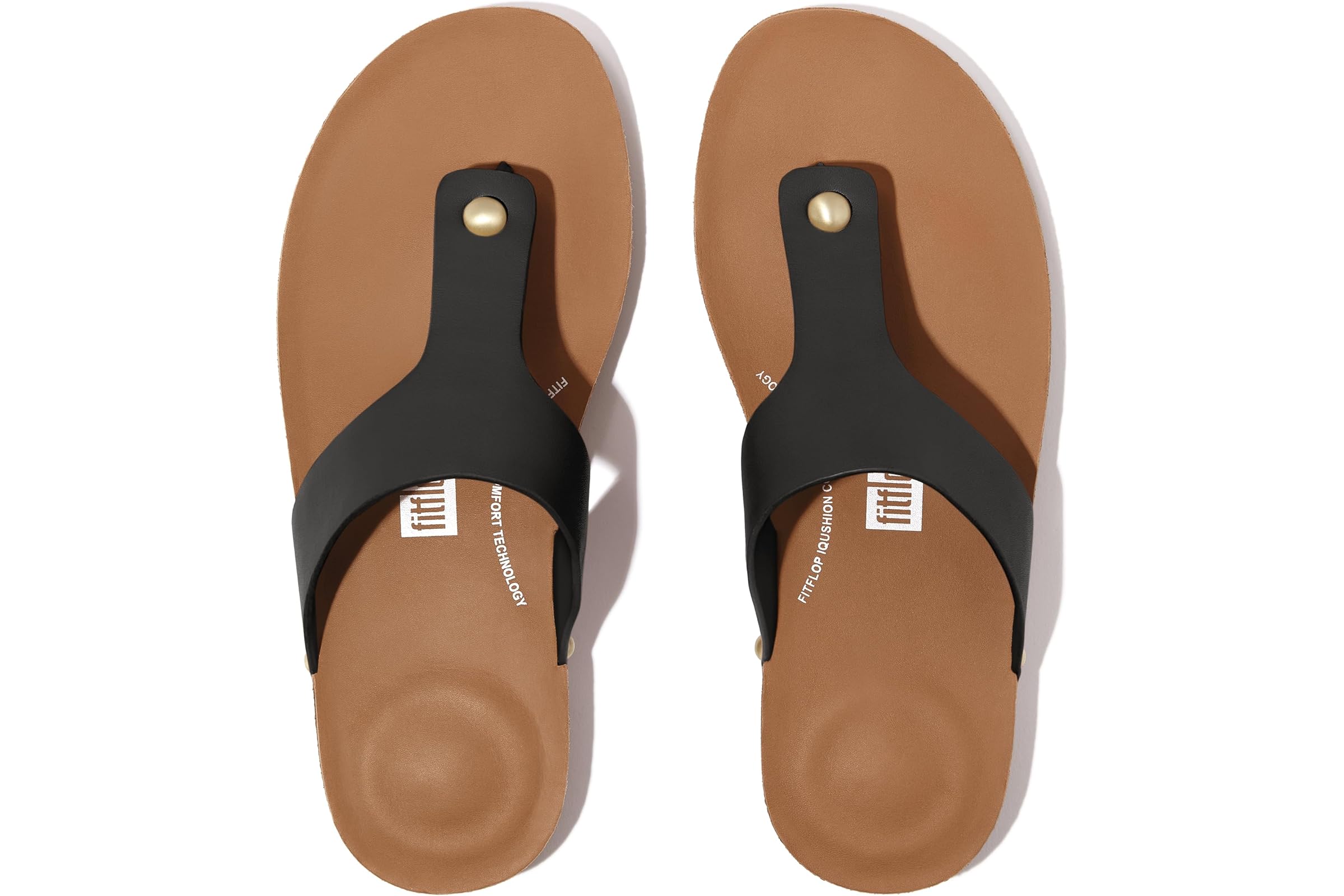 FitFlop Iqushion Leather Toe-Post Sandals