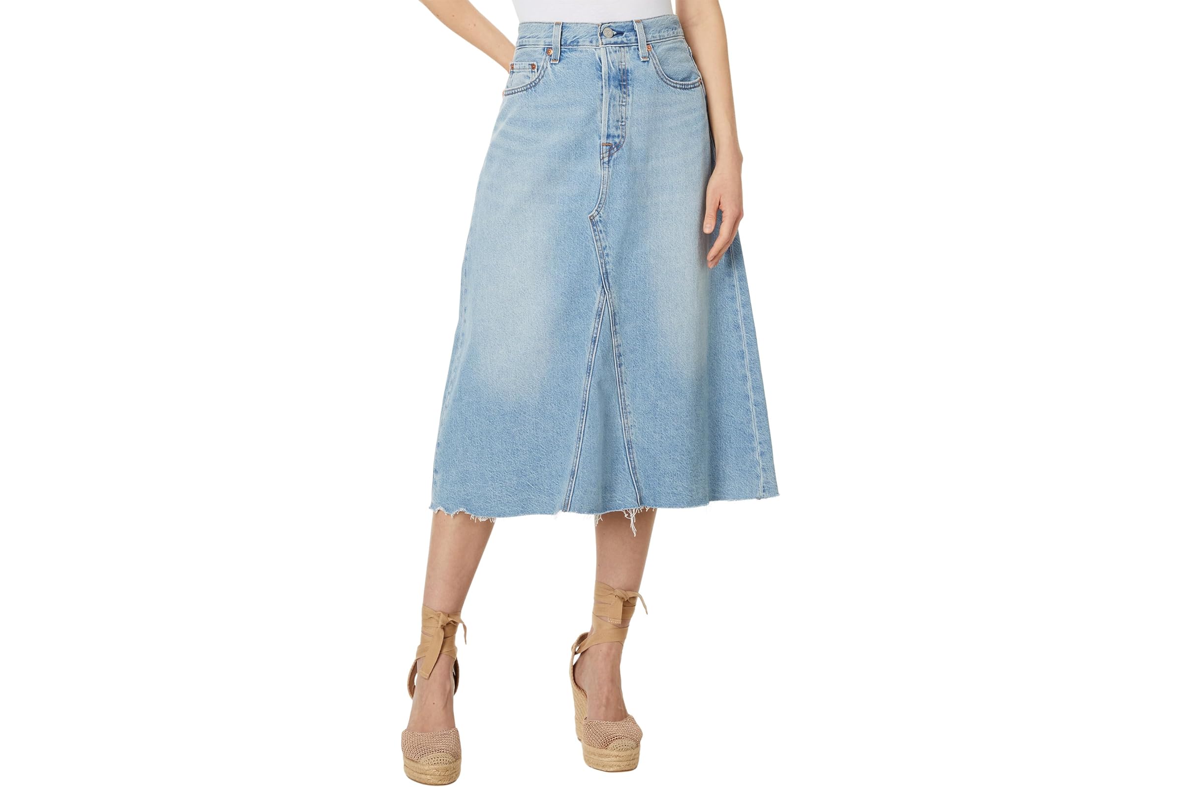 Levis Premium HR A-Line Deconstructed Midi Skirt