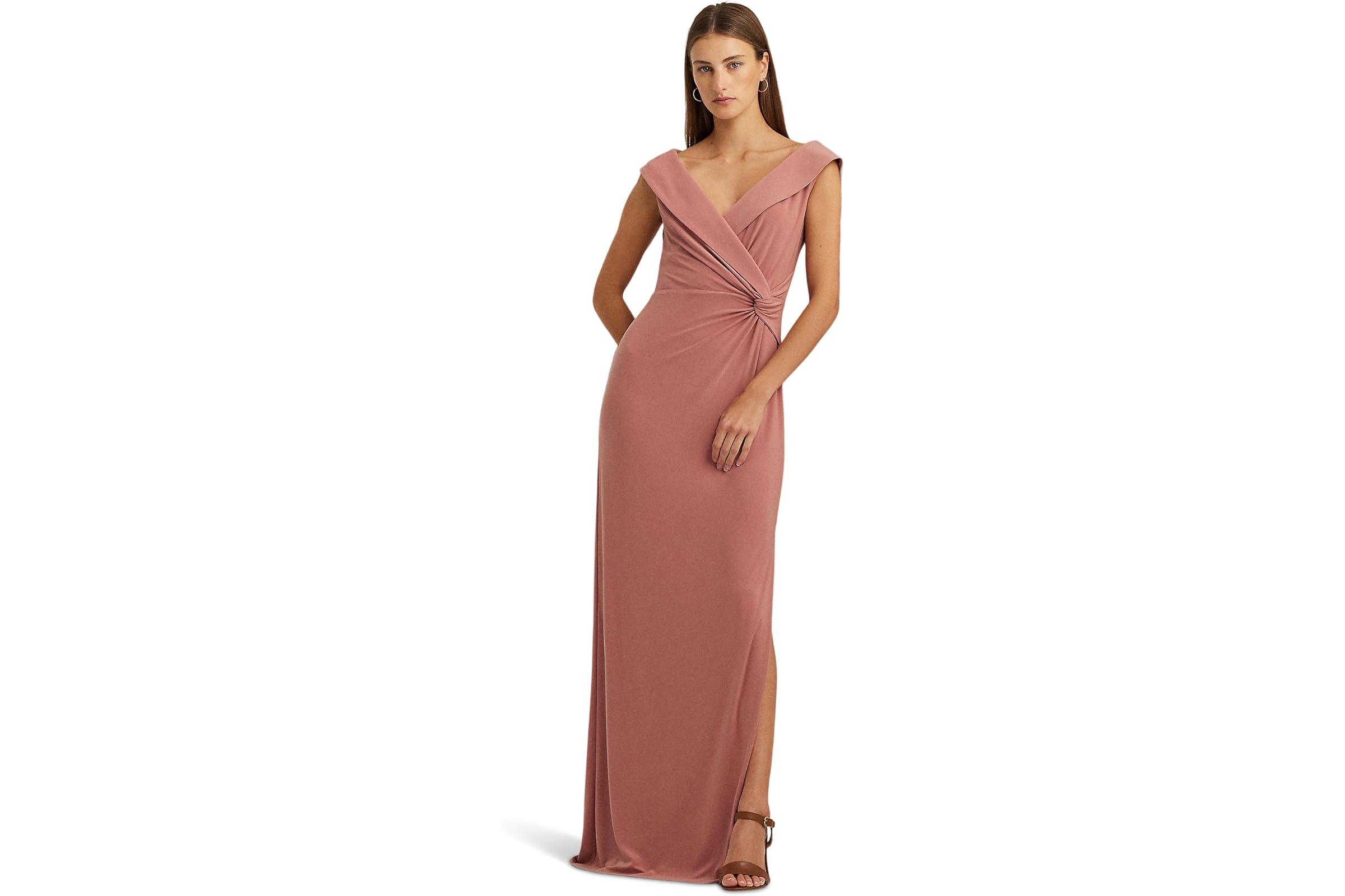 LAUREN Ralph Lauren Jersey Off-the-Shoulder Gown