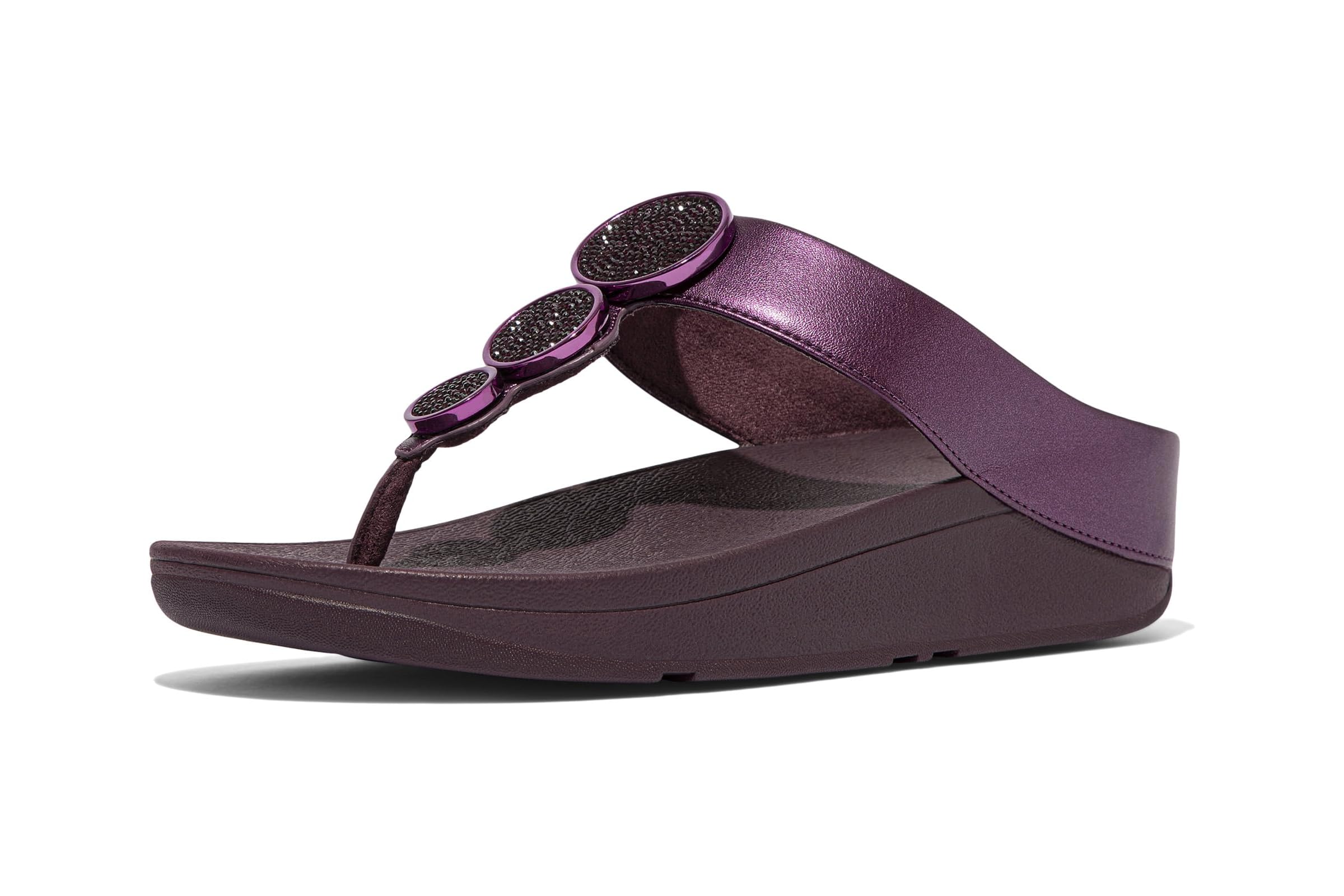 FitFlop Halo Bead-Circle Metallic Toe-Post Sandals