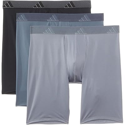 adidas Athletic Fit Microfiber Long Boxer Brief Underwear 3-Pack