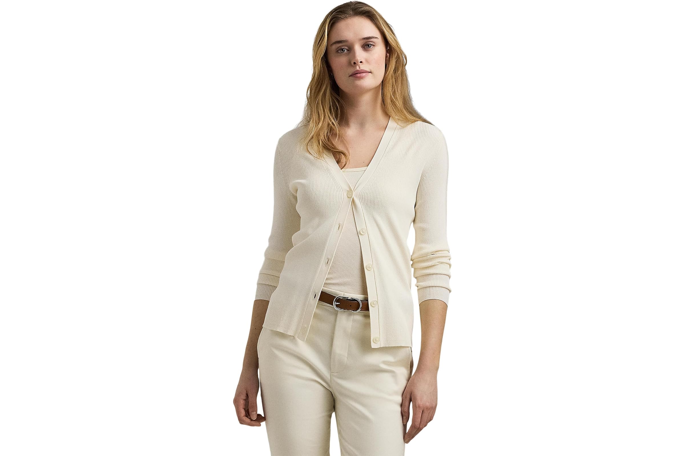 LAUREN Ralph Lauren Ribbed V-Neck Cardigan 27890₽