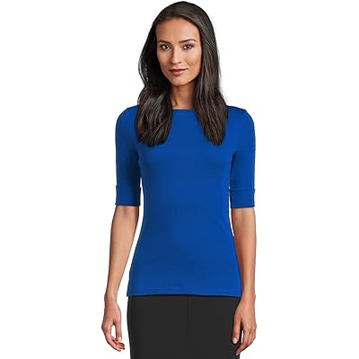 Lauren Ralph Lauren Stretch Cotton Boatneck Tee