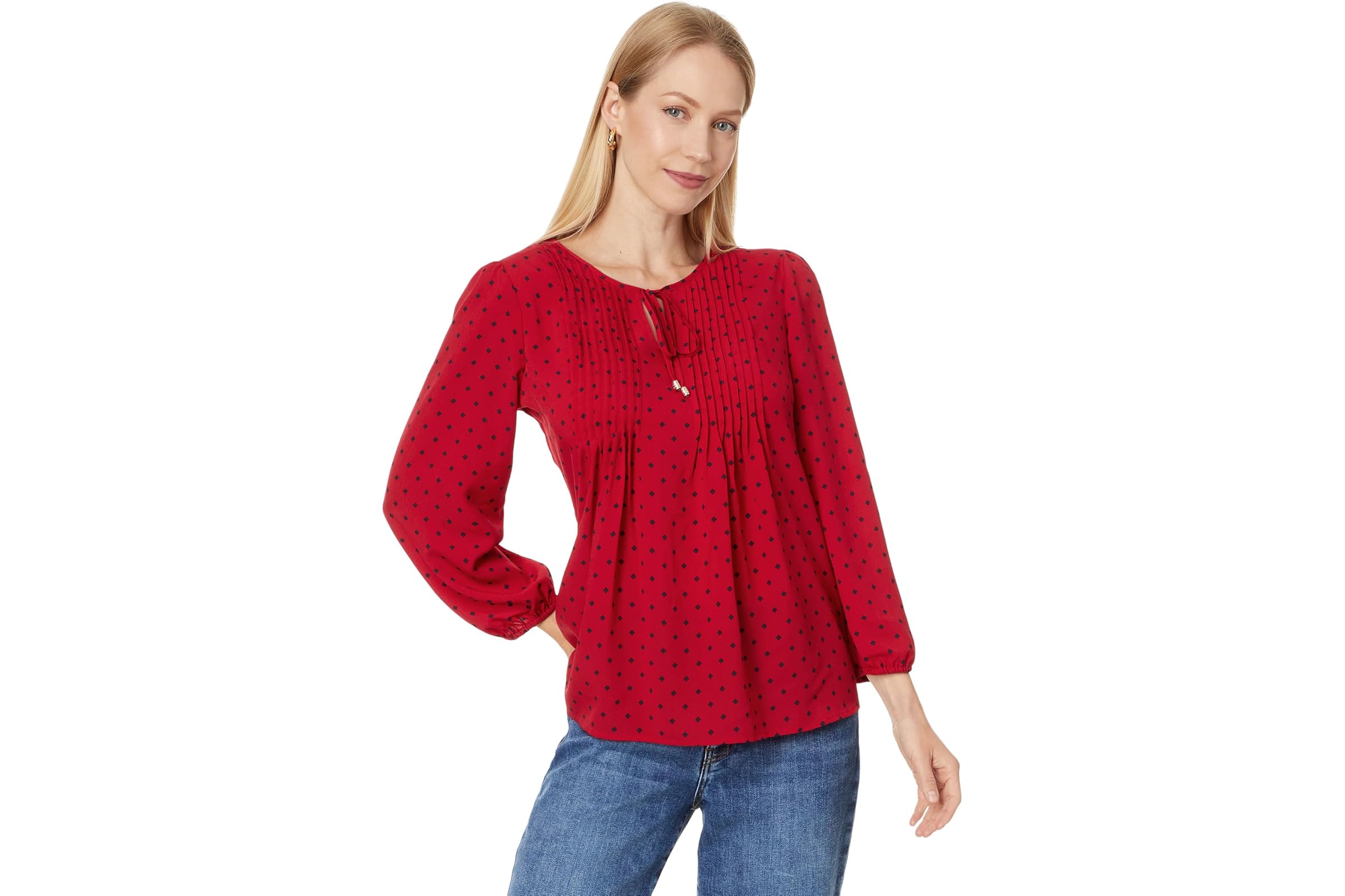 Tommy Hilfiger Dot Pintuck Blouse