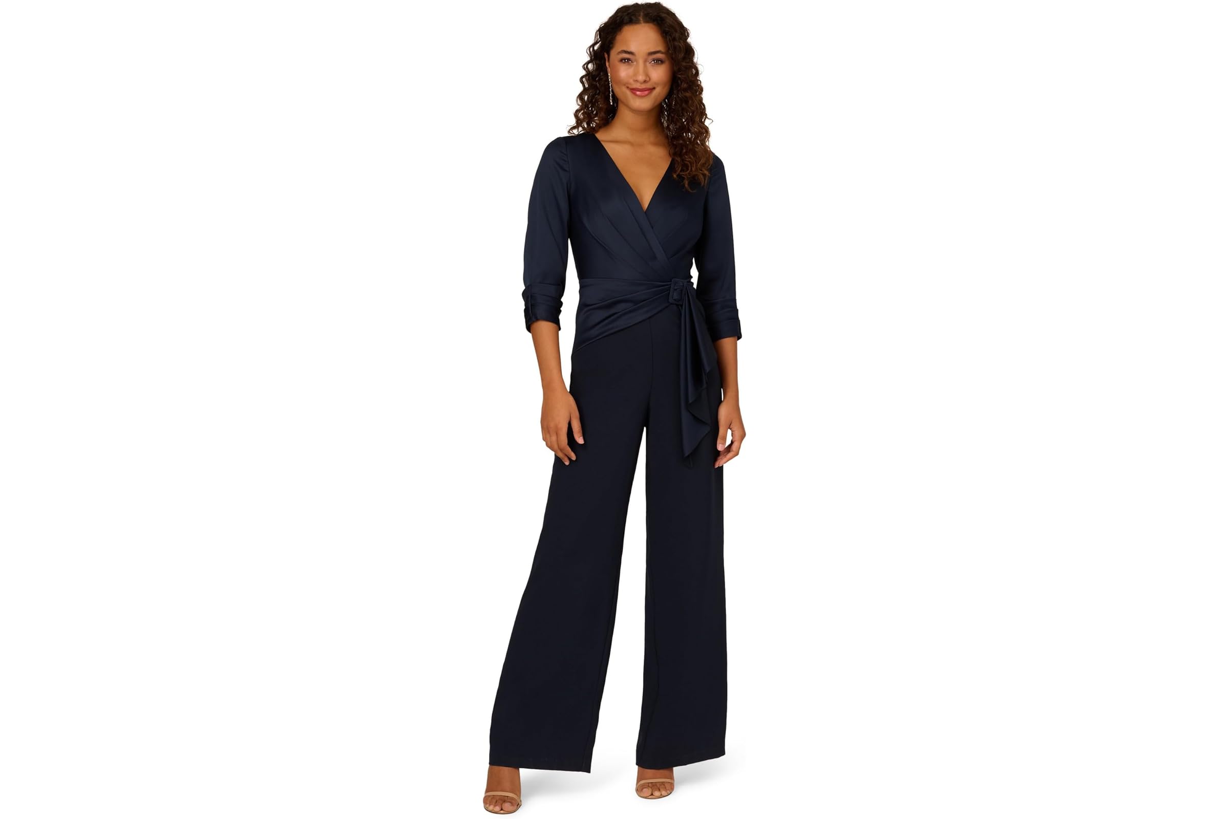 Adrianna Papell Satin Crepe Jumpsuit