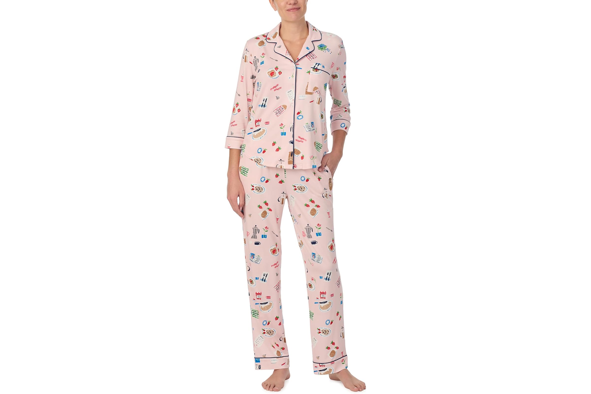 Kate Spade New York Long 3/4 Sleeve PJ Set