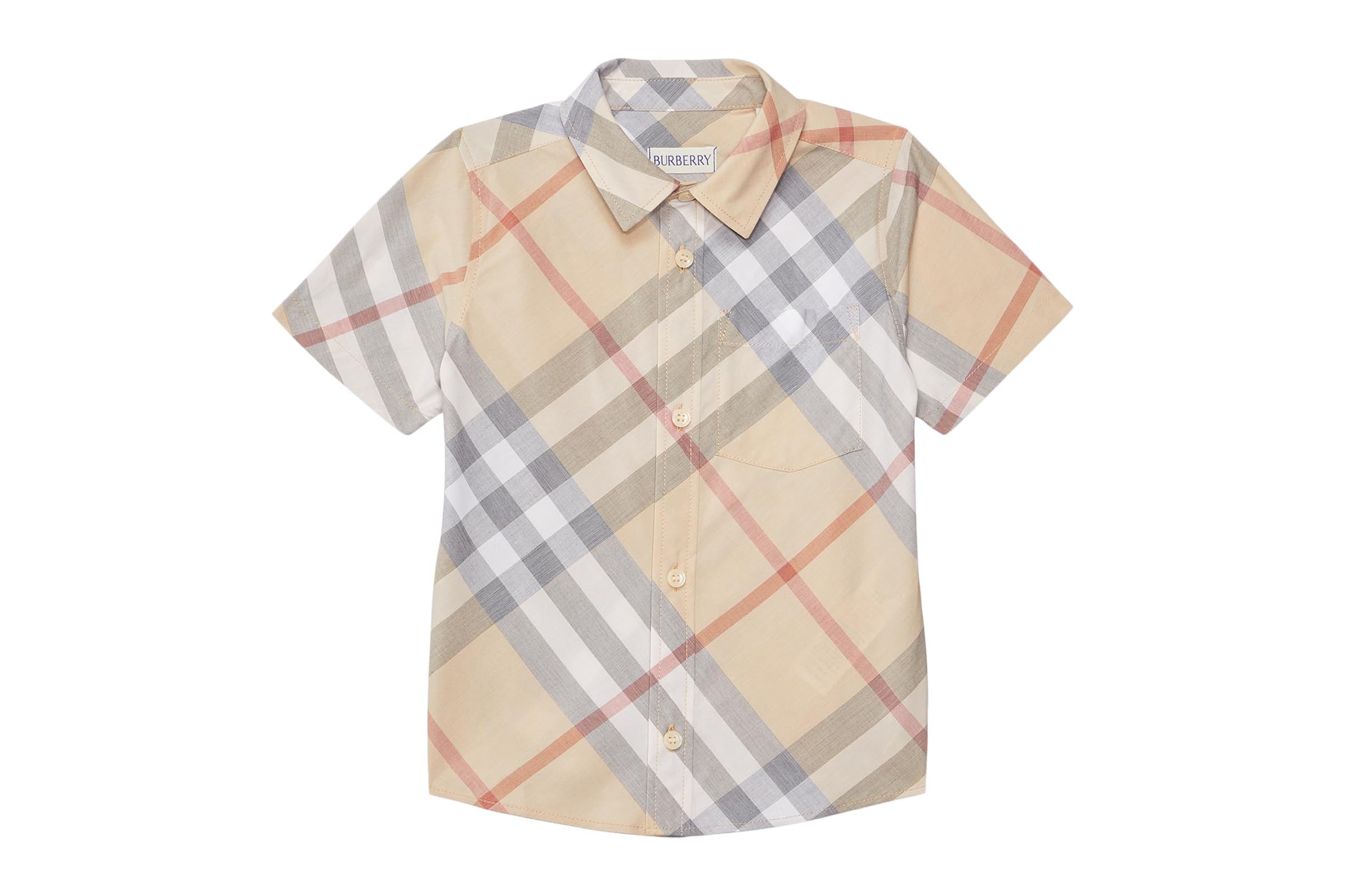 Burberry Kids Owen Check Short Sleeve Button Down Shirt Little KidBig Kid 47690₽