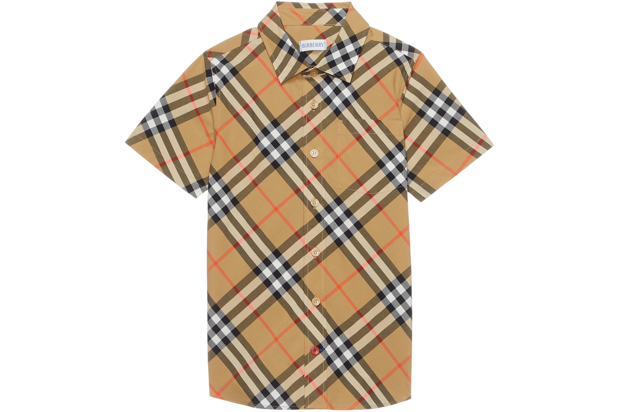 Burberry Kids Owen Check Short Sleeve Button Down Shirt Little KidBig Kid 35290₽