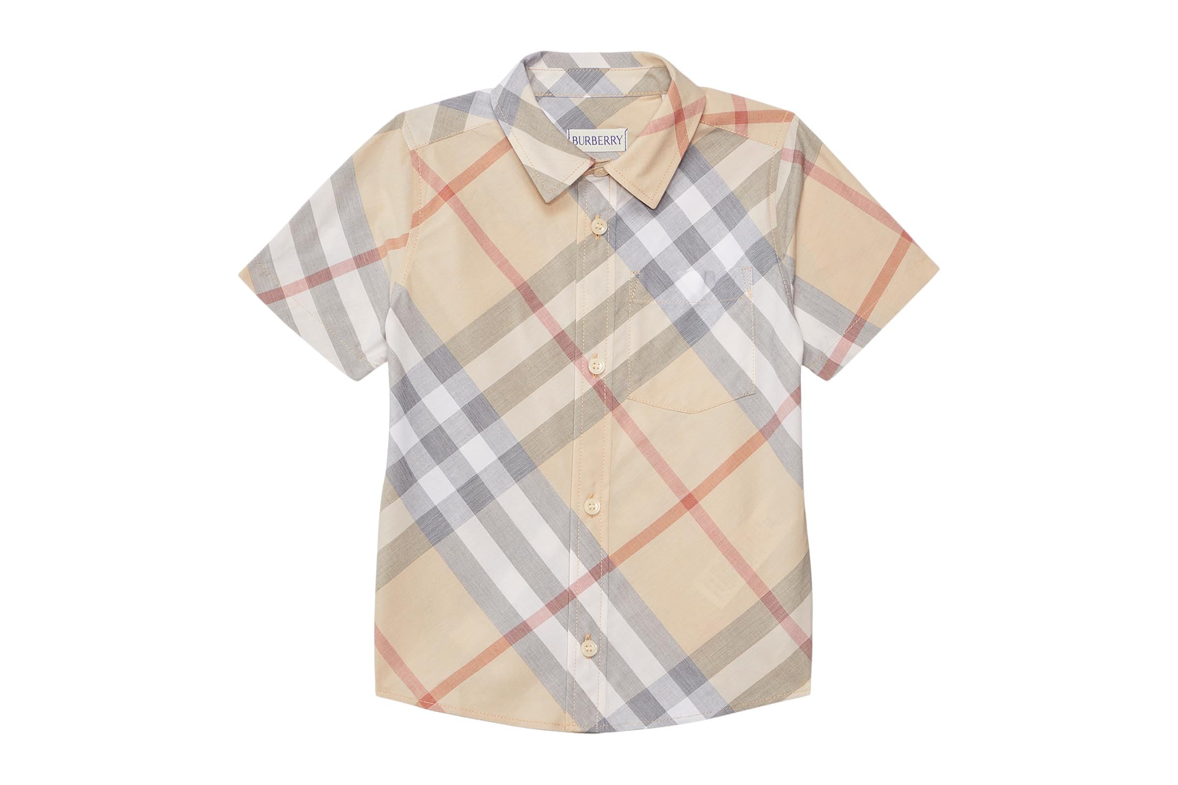 Мужская рубашка Burberry Kids Owen Check Short Sleeve Button Down Shirt InfantToddler 18990₽