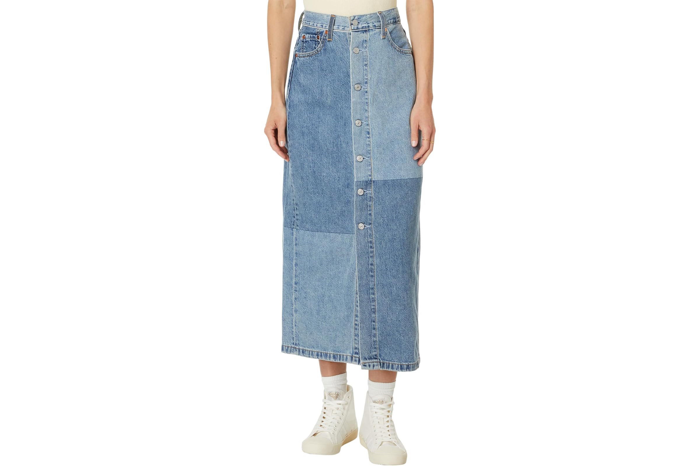 Levis Premium Button Midi Skirt Patch