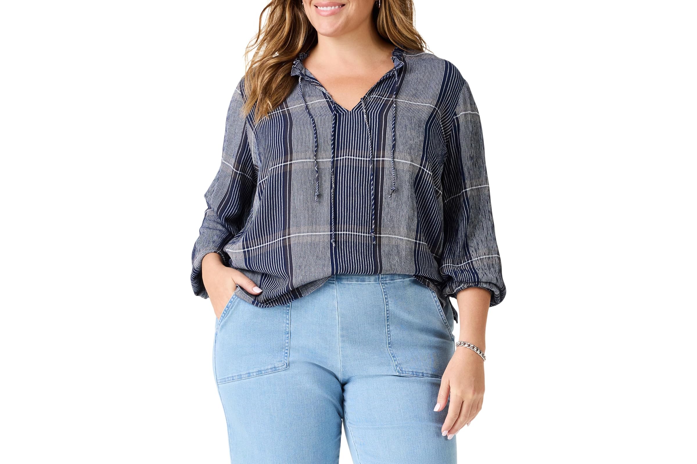 NICZOE Plus Size Line It Up Top