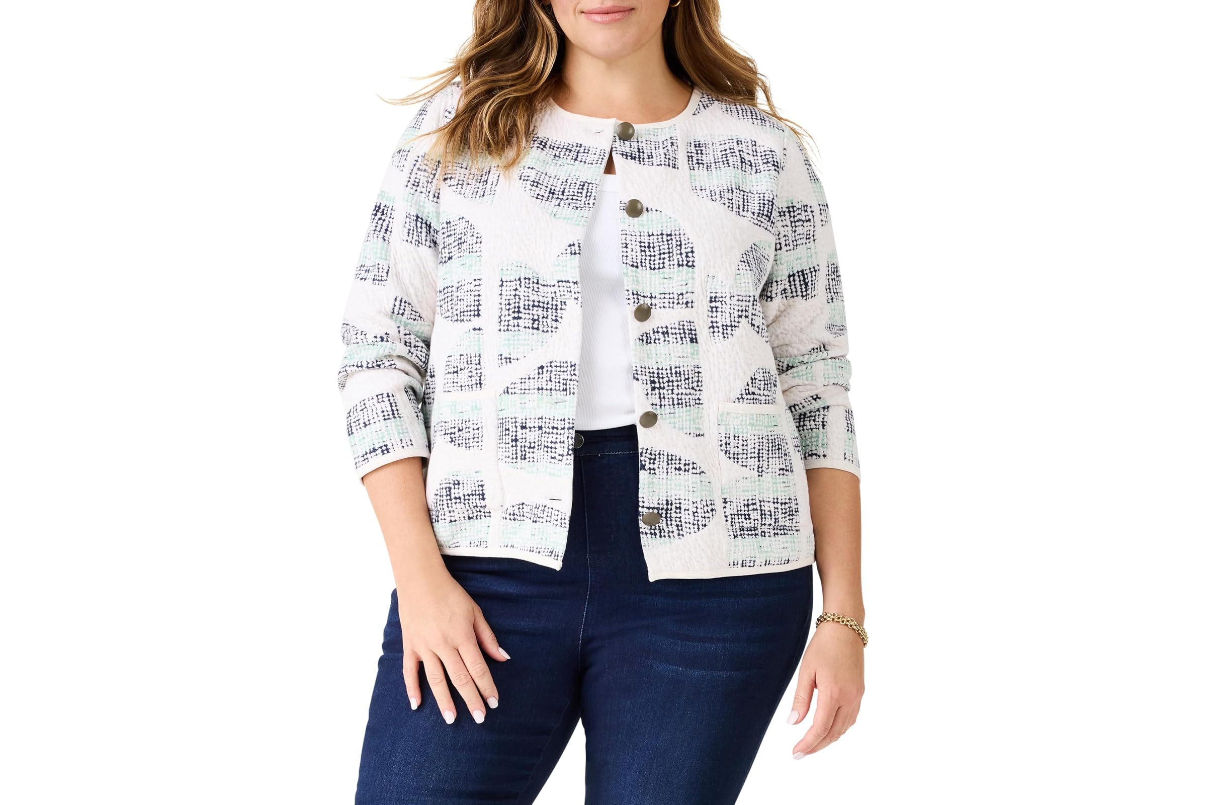 NICZOE Plus Size Circle Sequence Knit Jacket