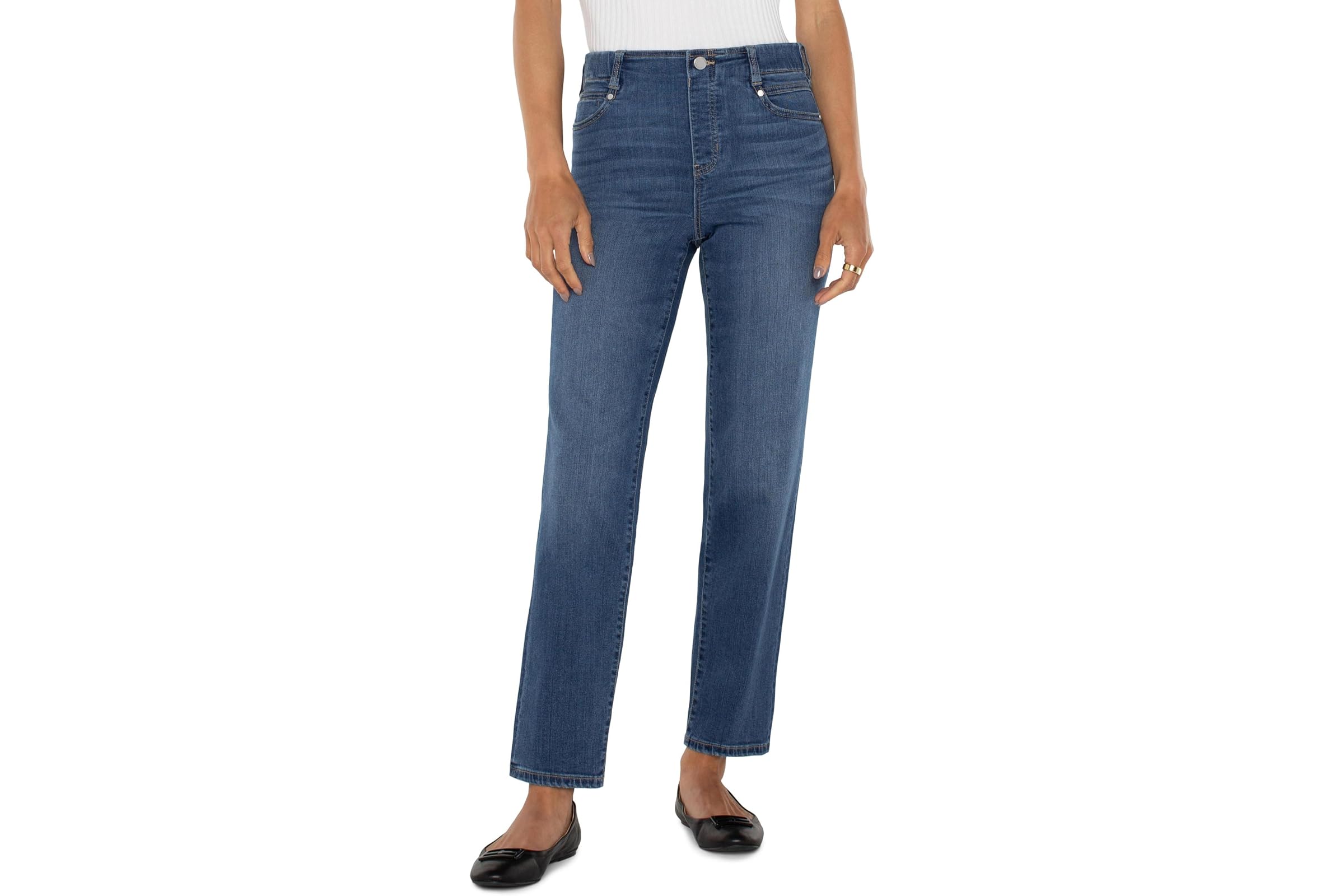 Liverpool Los Angeles Gia Glider Pull-On Mid-Rise Slim Dual Fx Denim