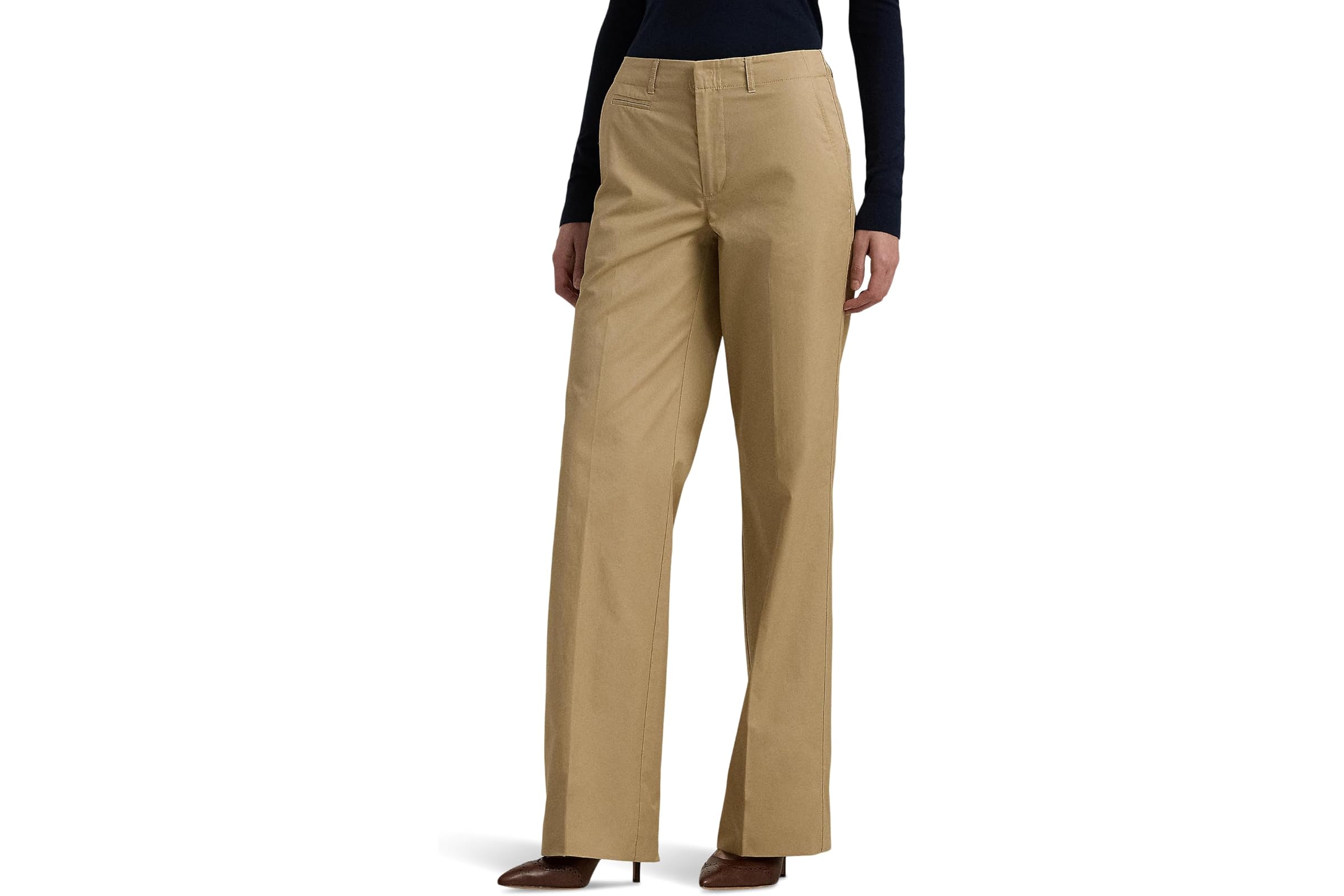 LAUREN Ralph Lauren Cotton Twill High-Rise Pants