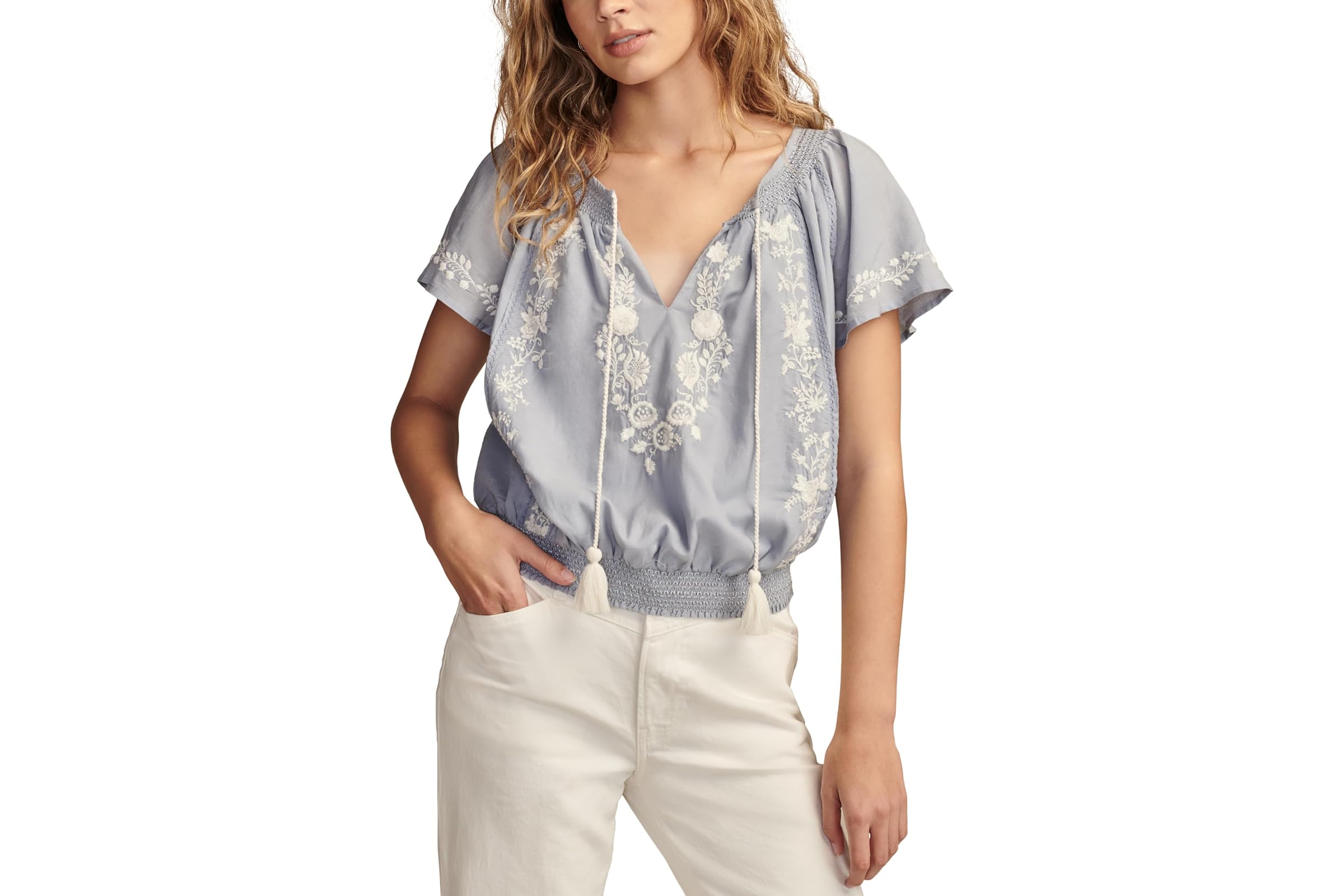 Lucky Brand Flutter Sleeve Top