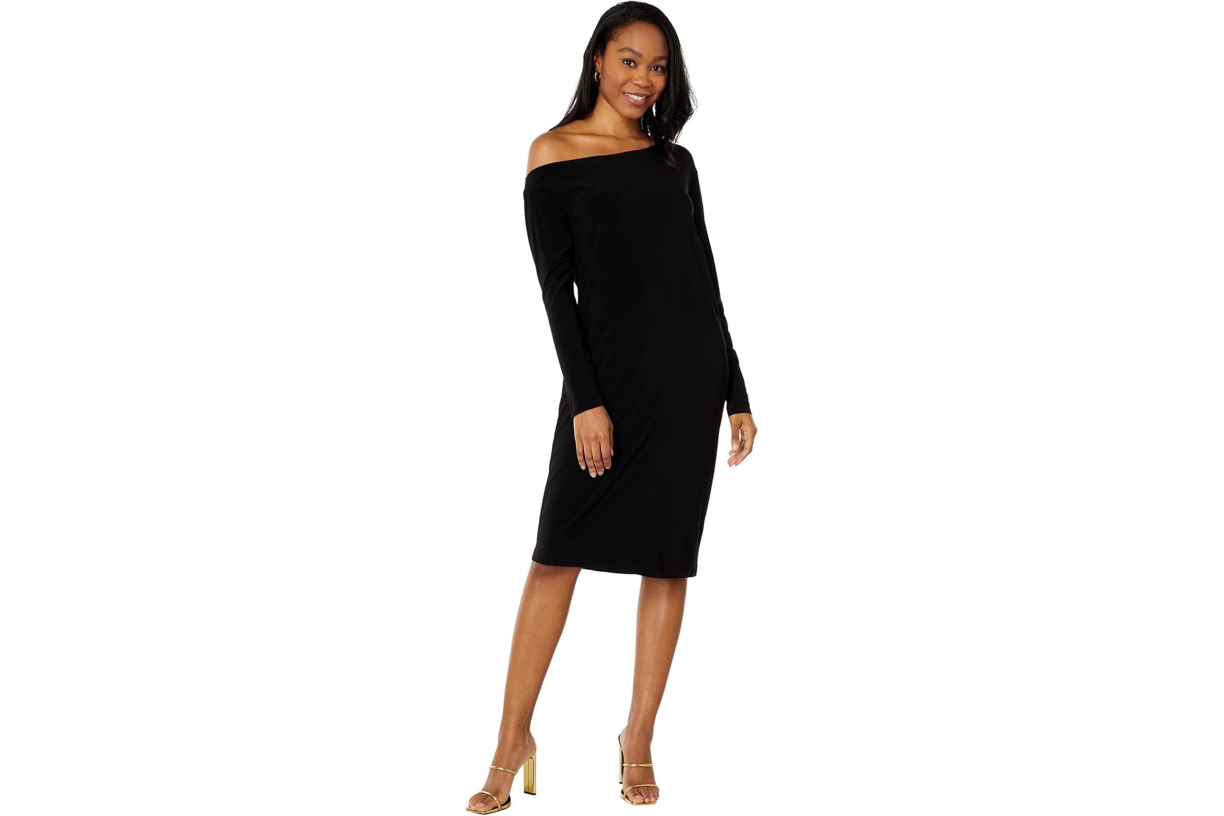 Norma Kamali Long Sleeve Drop Shoulder Dress