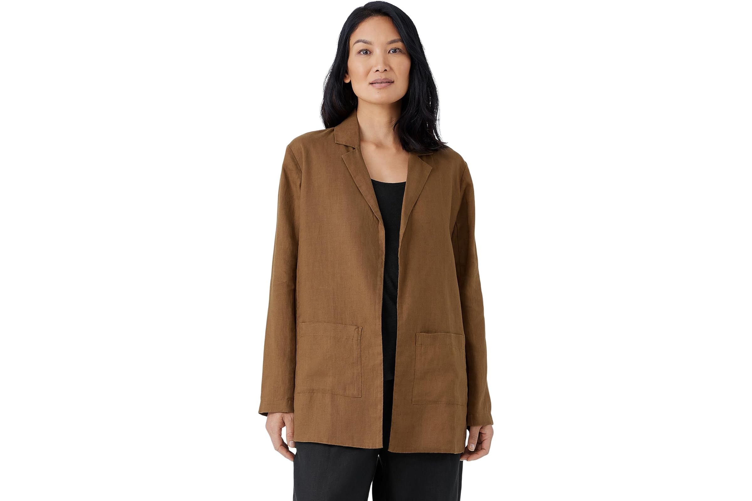 Eileen Fisher Notch Collar Long Blazer