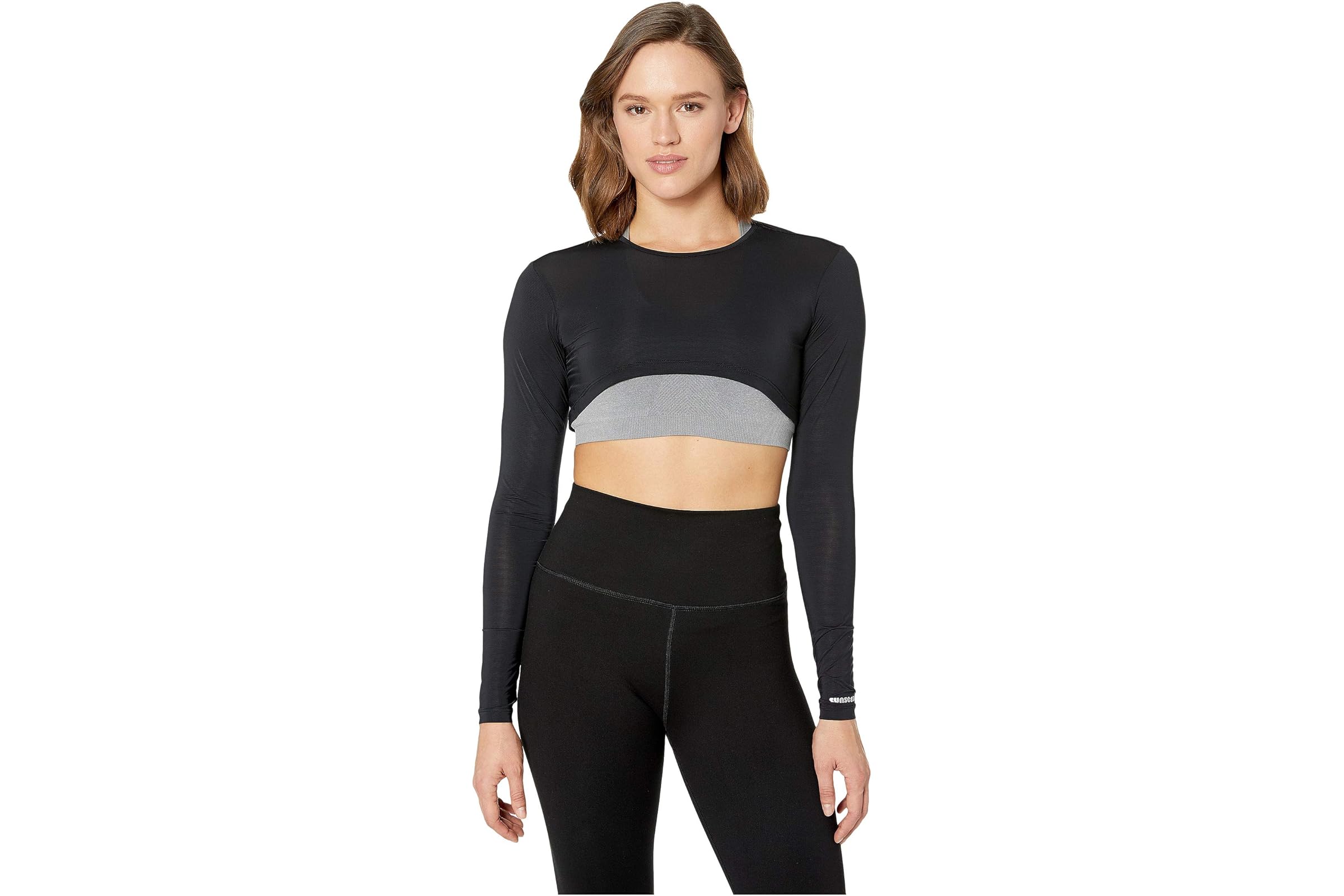 Jamie Sadock Sunsense 35 SPF Lightweight Long Sleeve Crew Neck Crop Layering Top