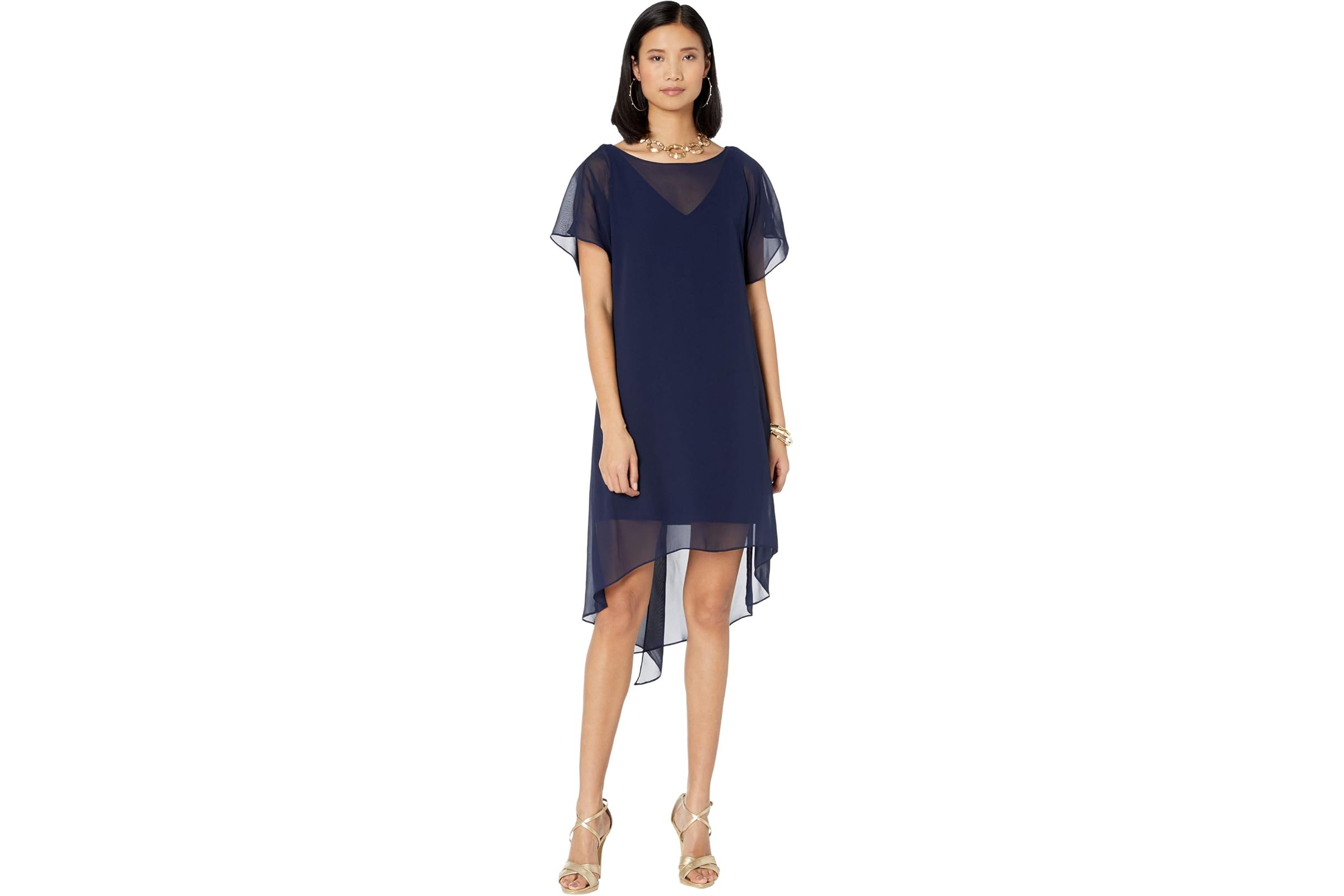 Adrianna Papell Chiffon Overlay Sheath Dress