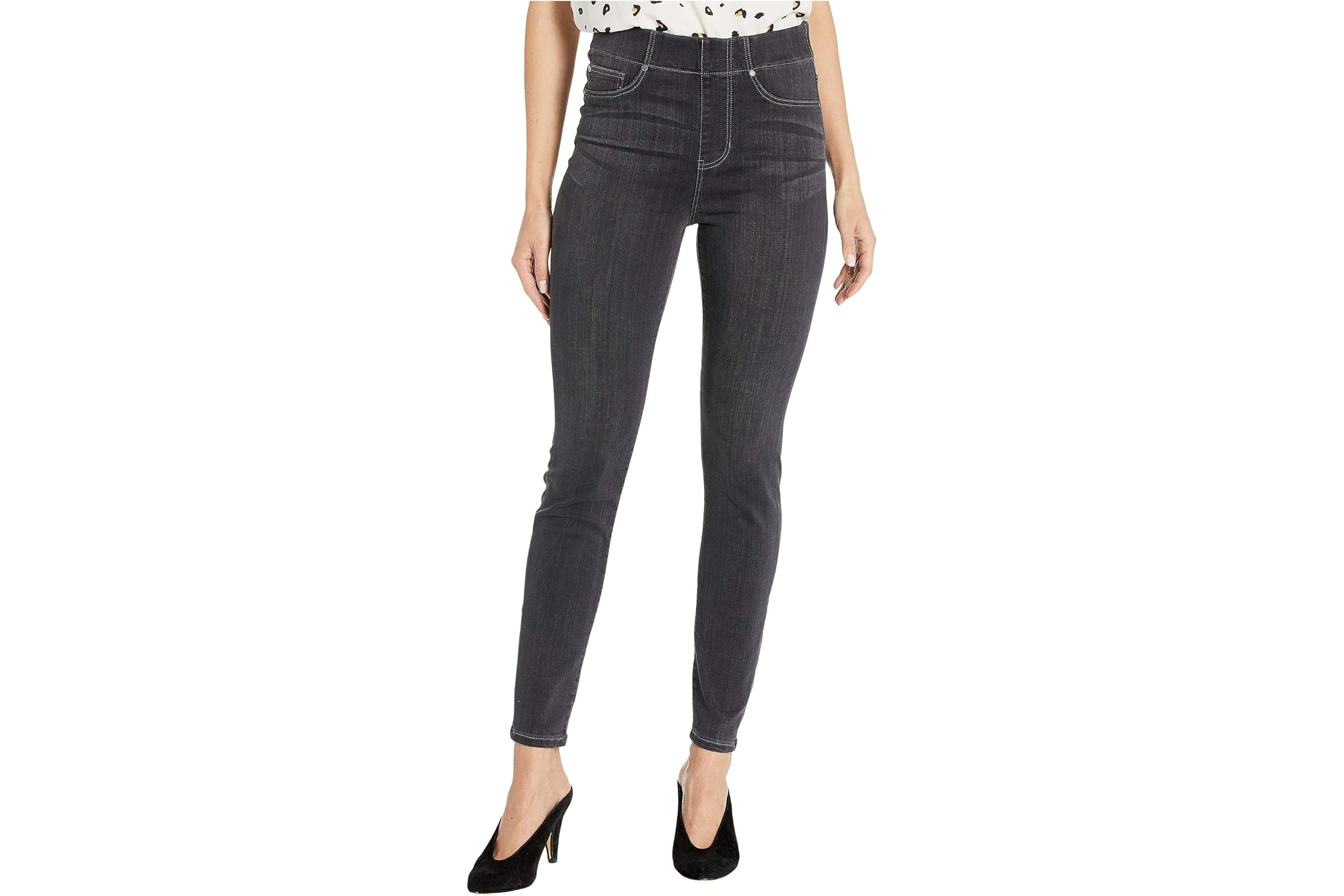 Liverpool Los Angeles Chloe Pull-On Ankle Skinny in Silky Soft Denim in Meteorite