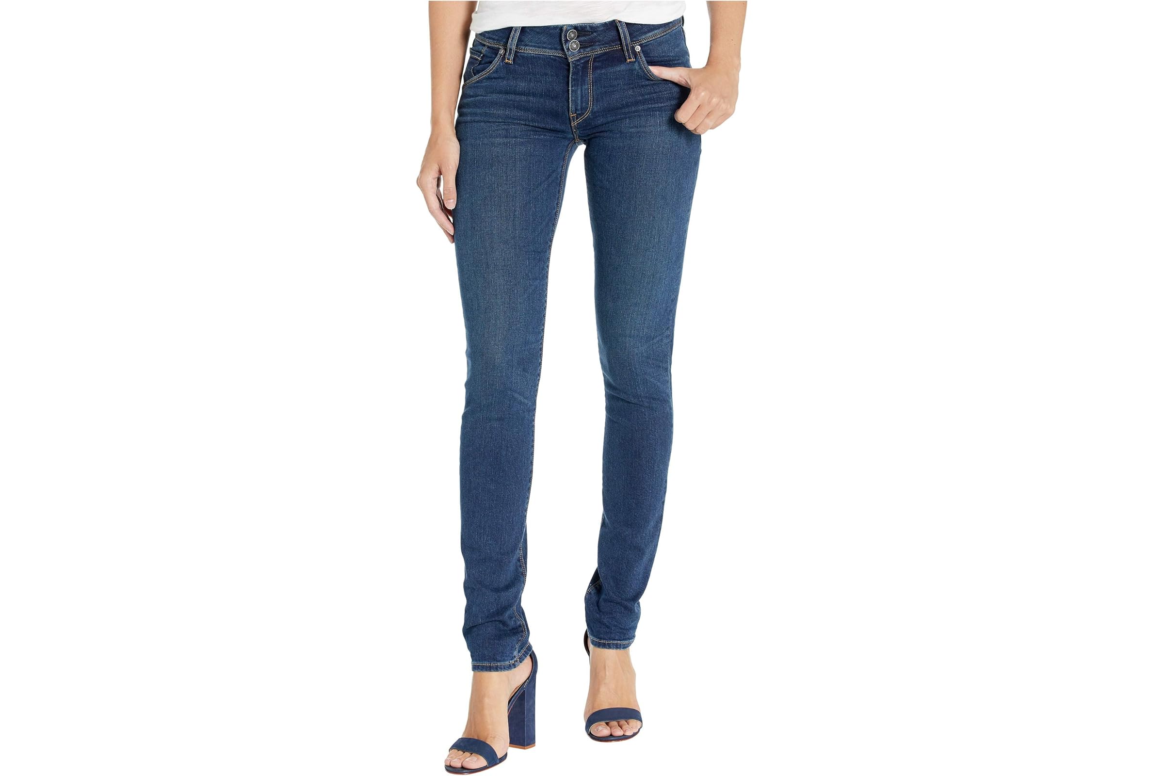 Hudson Jeans Collin Mid-Rise Skinny in Obscurity