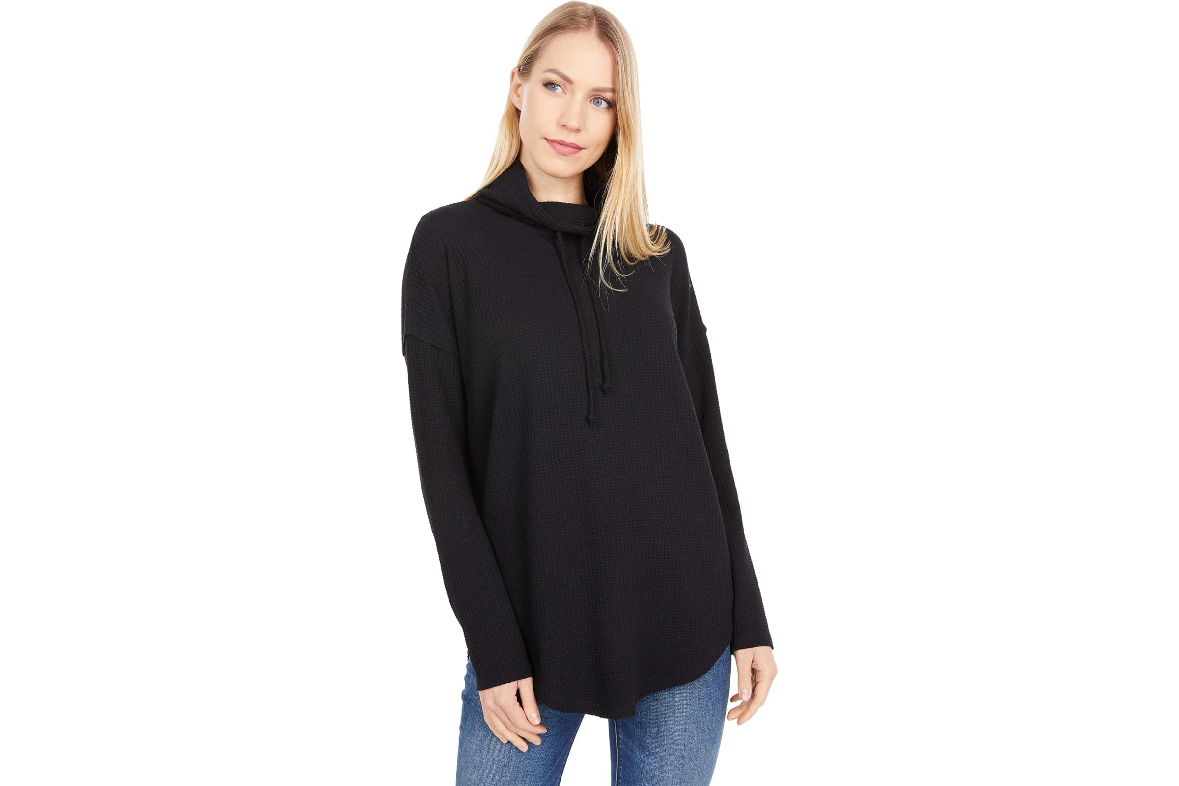 Lilla P Dropped Shoulder Cowl Neck Top