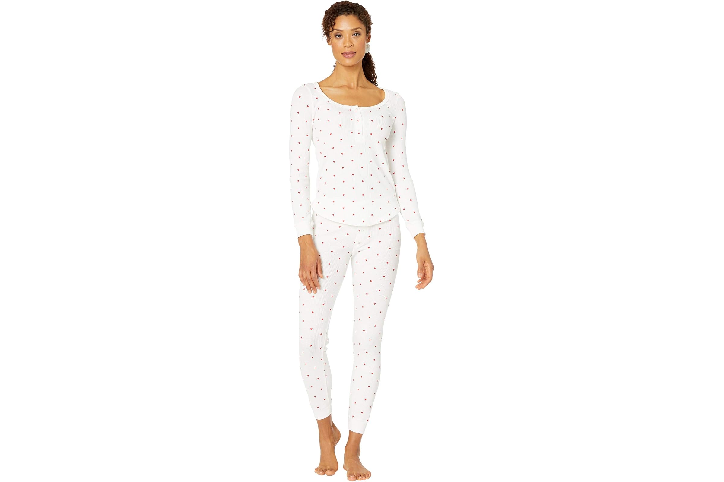 Plush Thermal Heart Pajama  Scrunchie Set