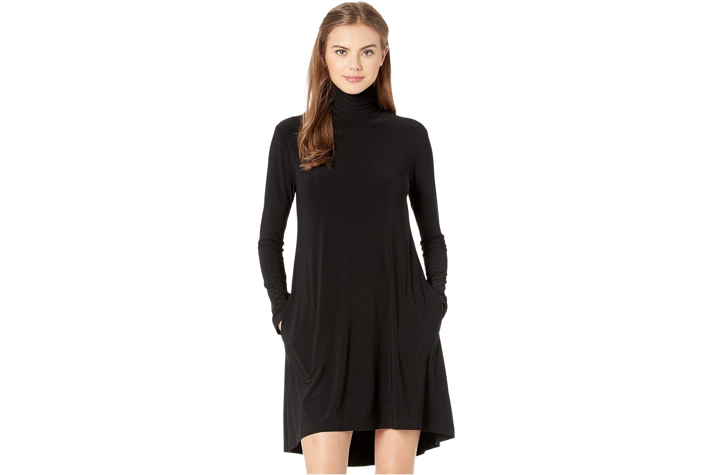 Norma Kamali Long Sleeve Turtle Swing Dress