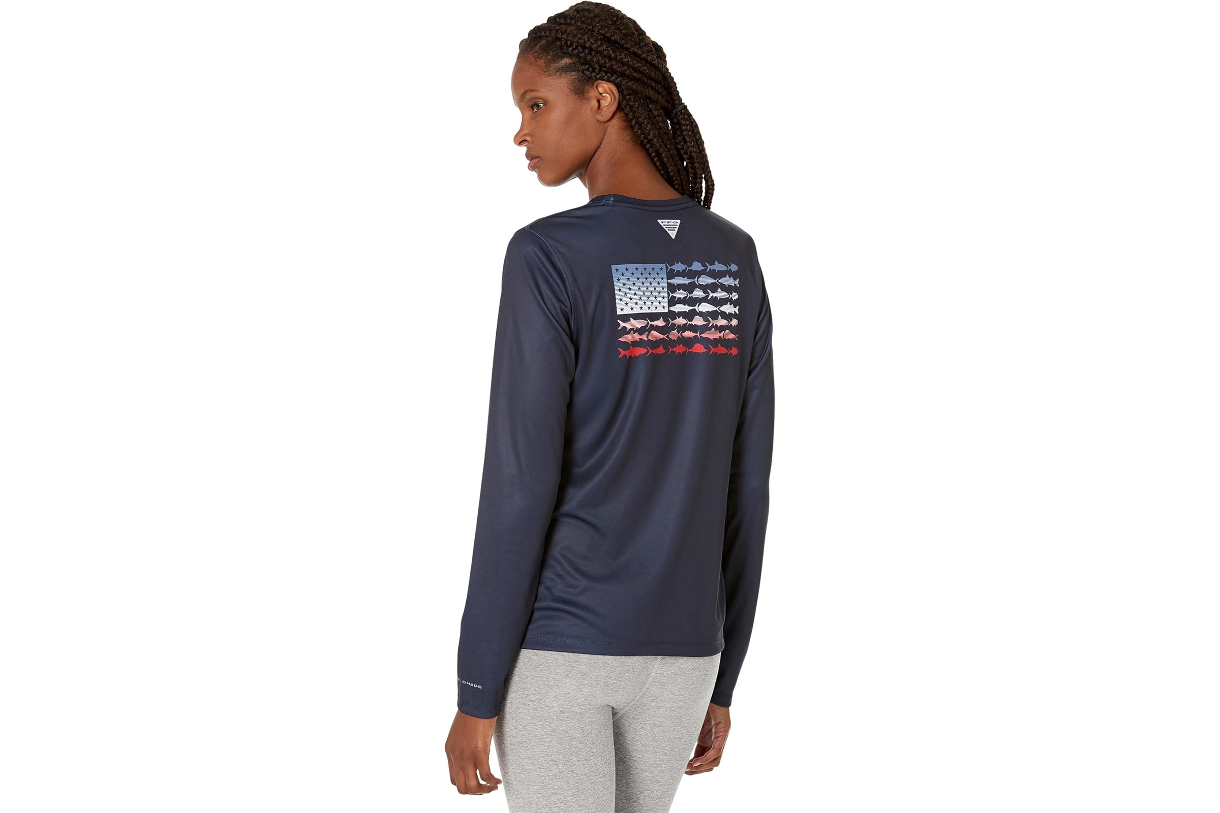 Columbia Tidal Tee PFG Fish Flag Long Sleeve Shirt