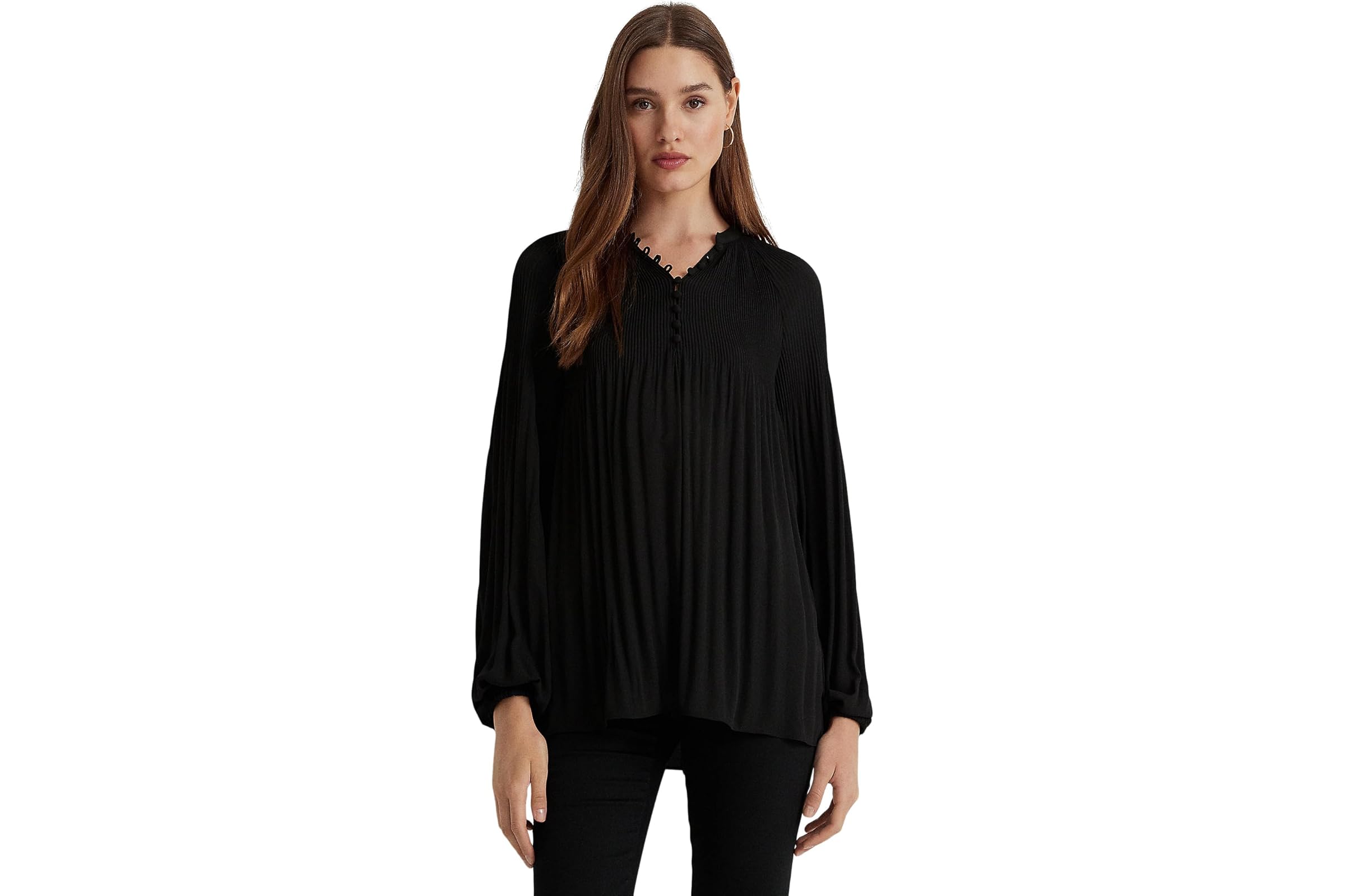 LAUREN Ralph Lauren Pleated Georgette Blouse