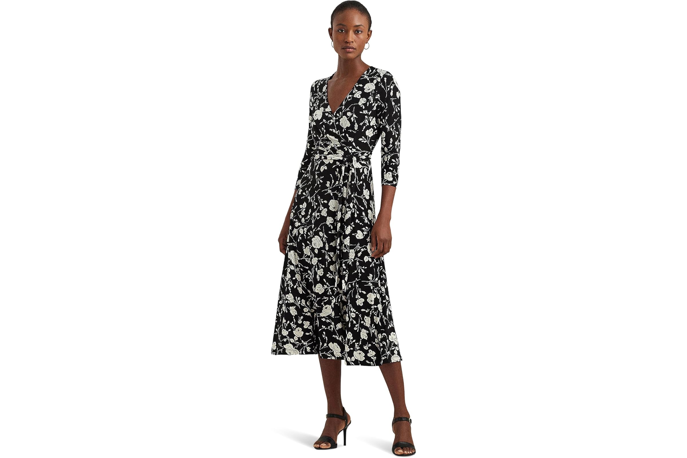 LAUREN Ralph Lauren Floral Surplice Jersey Dress 25290₽