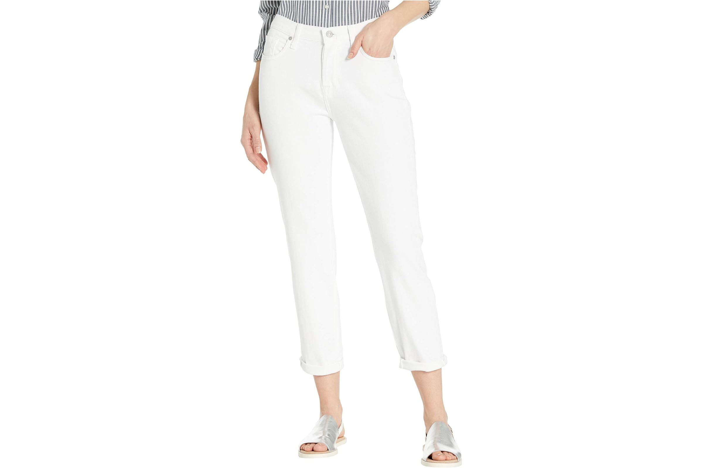 7 For All Mankind Josefina in Broken Twill White