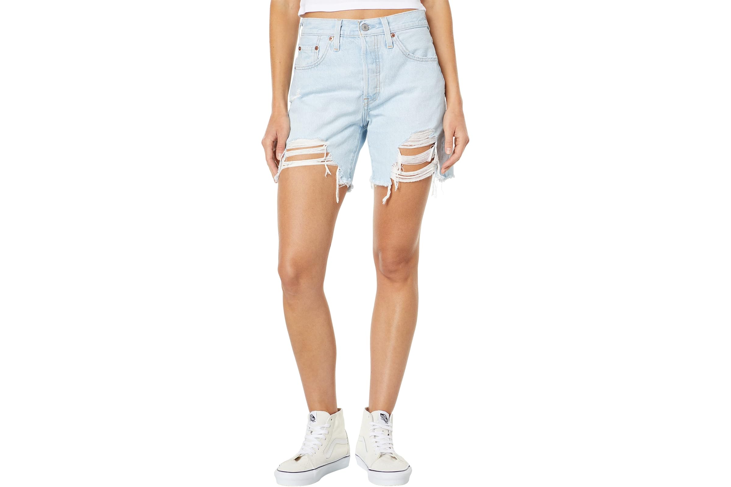 Levis Womens 501 Mid Thigh Shorts