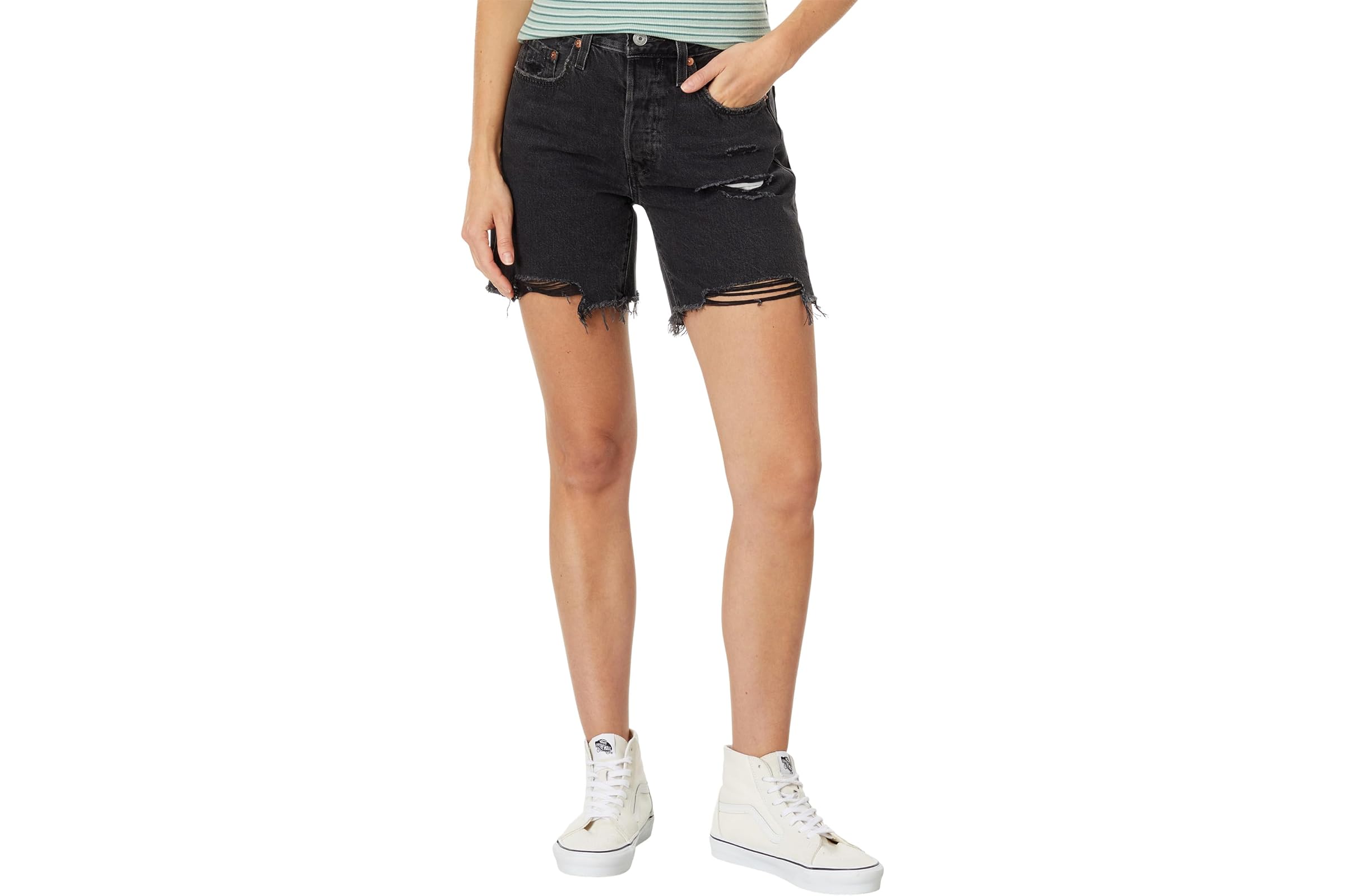 Levis Womens 501 Mid Thigh Shorts