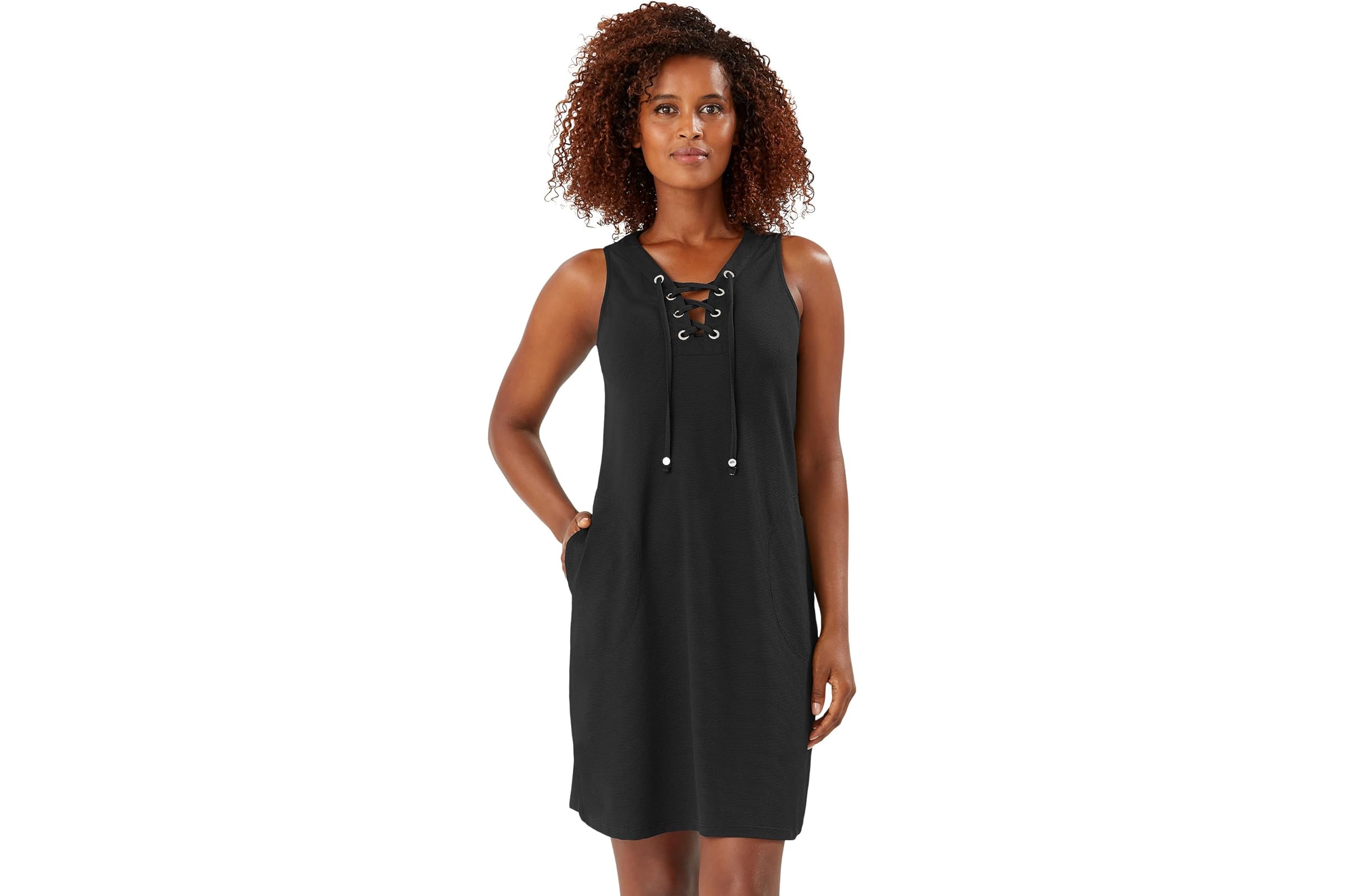 Tommy Bahama Color-Block Lace-Up Spa Dress