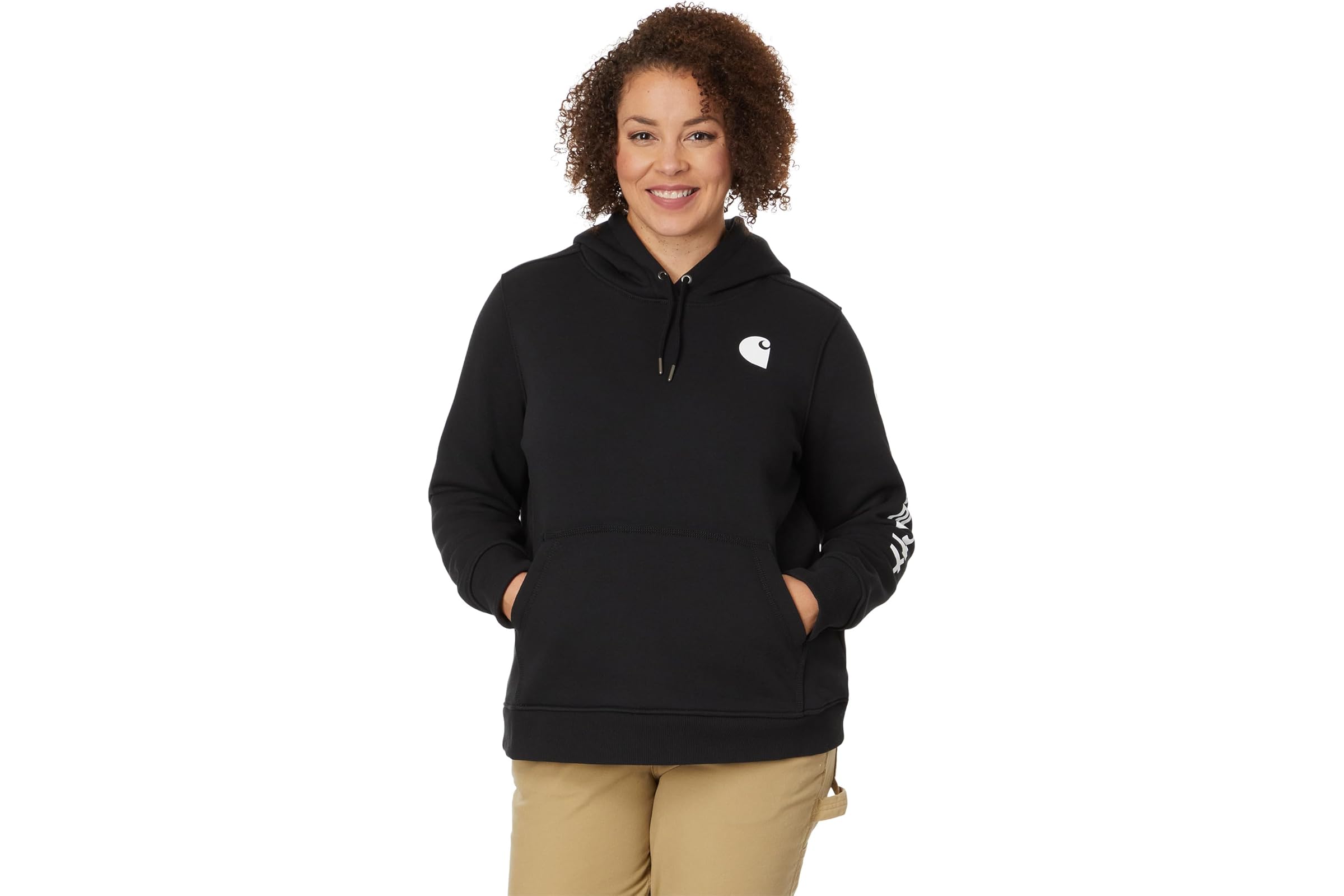 Carhartt Plus Size Clarksburg Sleeve Logo Hooded Sweatshirt