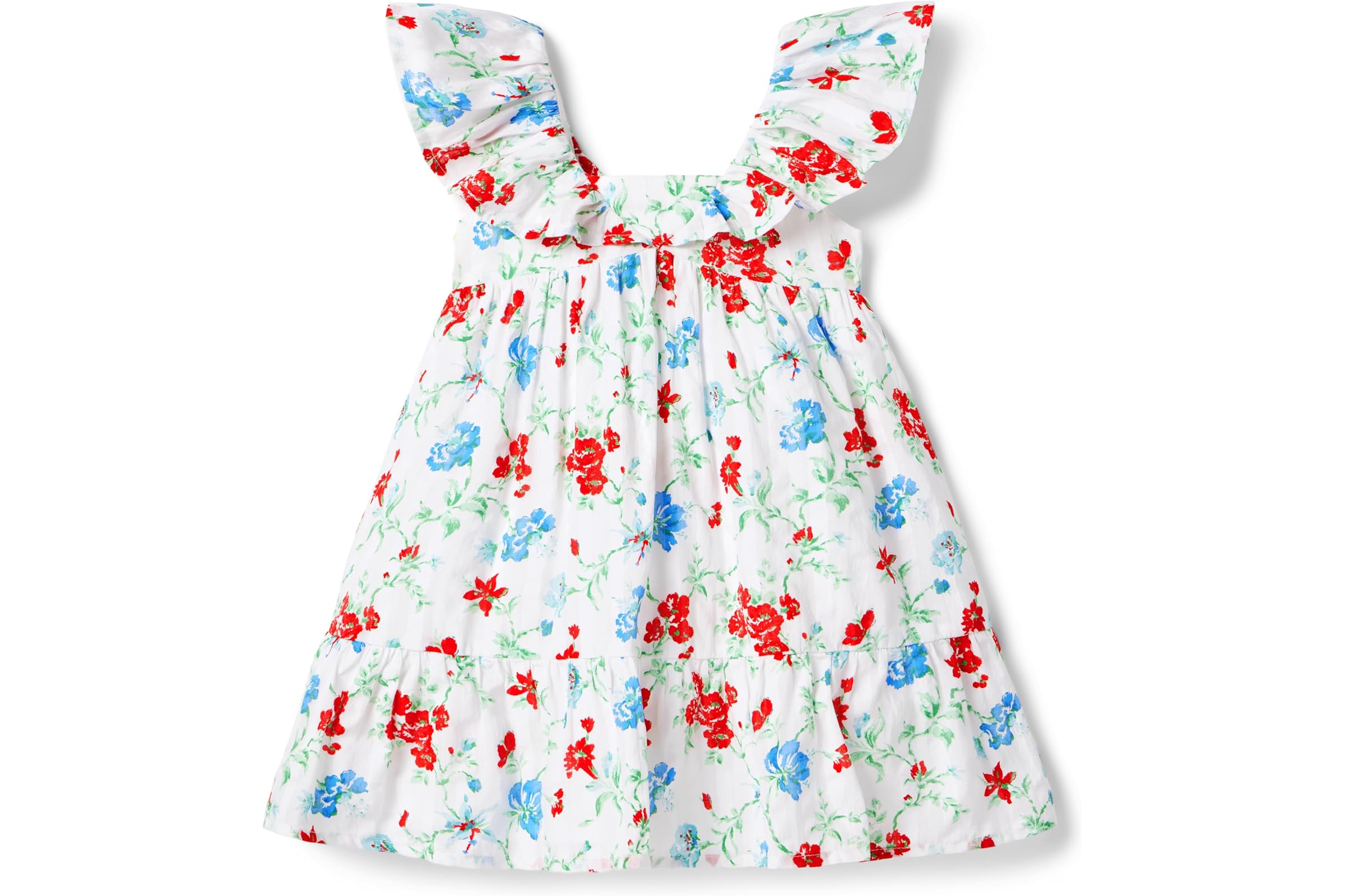 Janie and Jack Flutter Sleeve Floral Dress (Toddler/Little Kids/Big Kids)