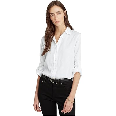 Lauren Ralph Lauren Roll-Tab-Sleeve Linen Shirt