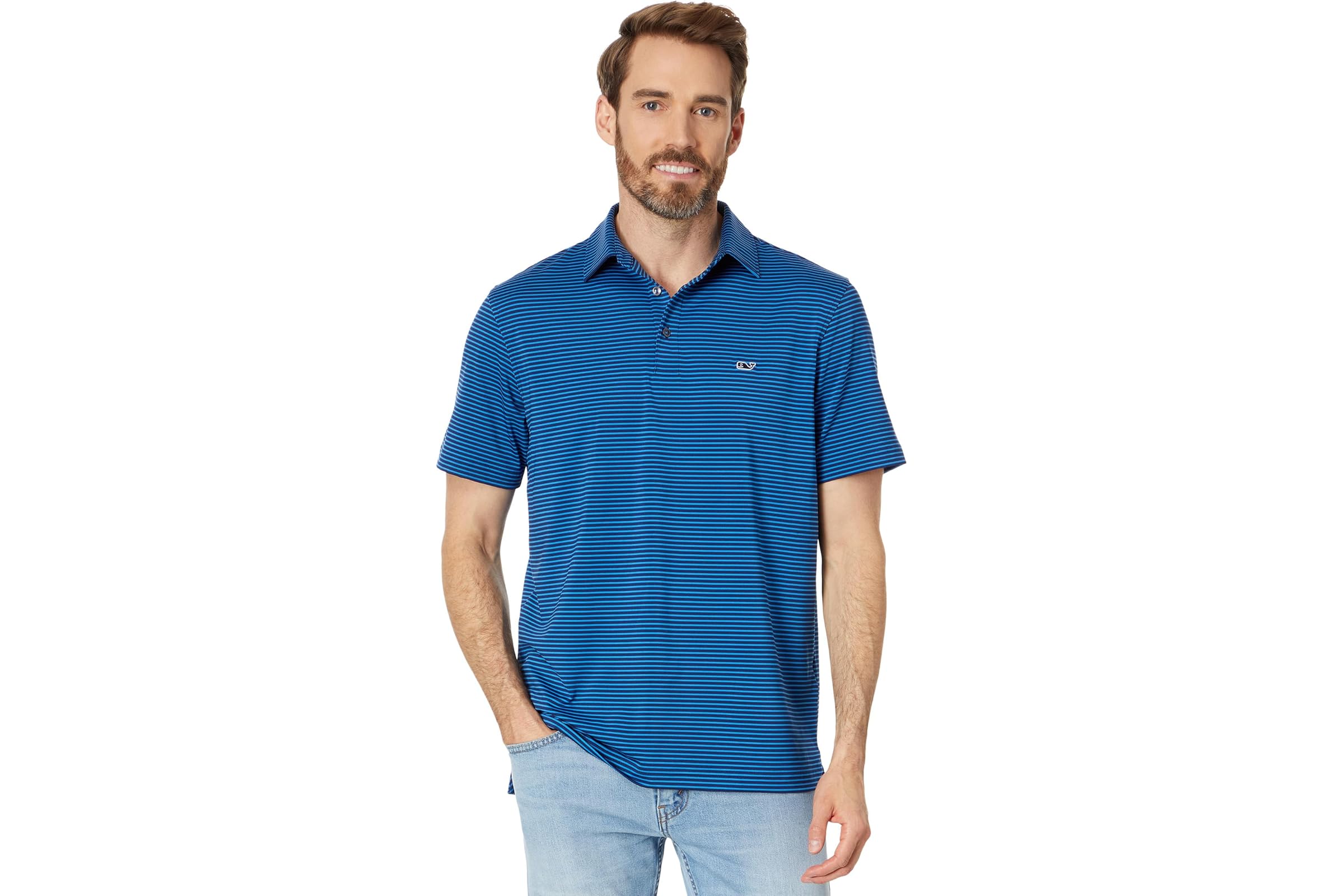 Vineyard Vines Bradley Stripe Sankaty Polo