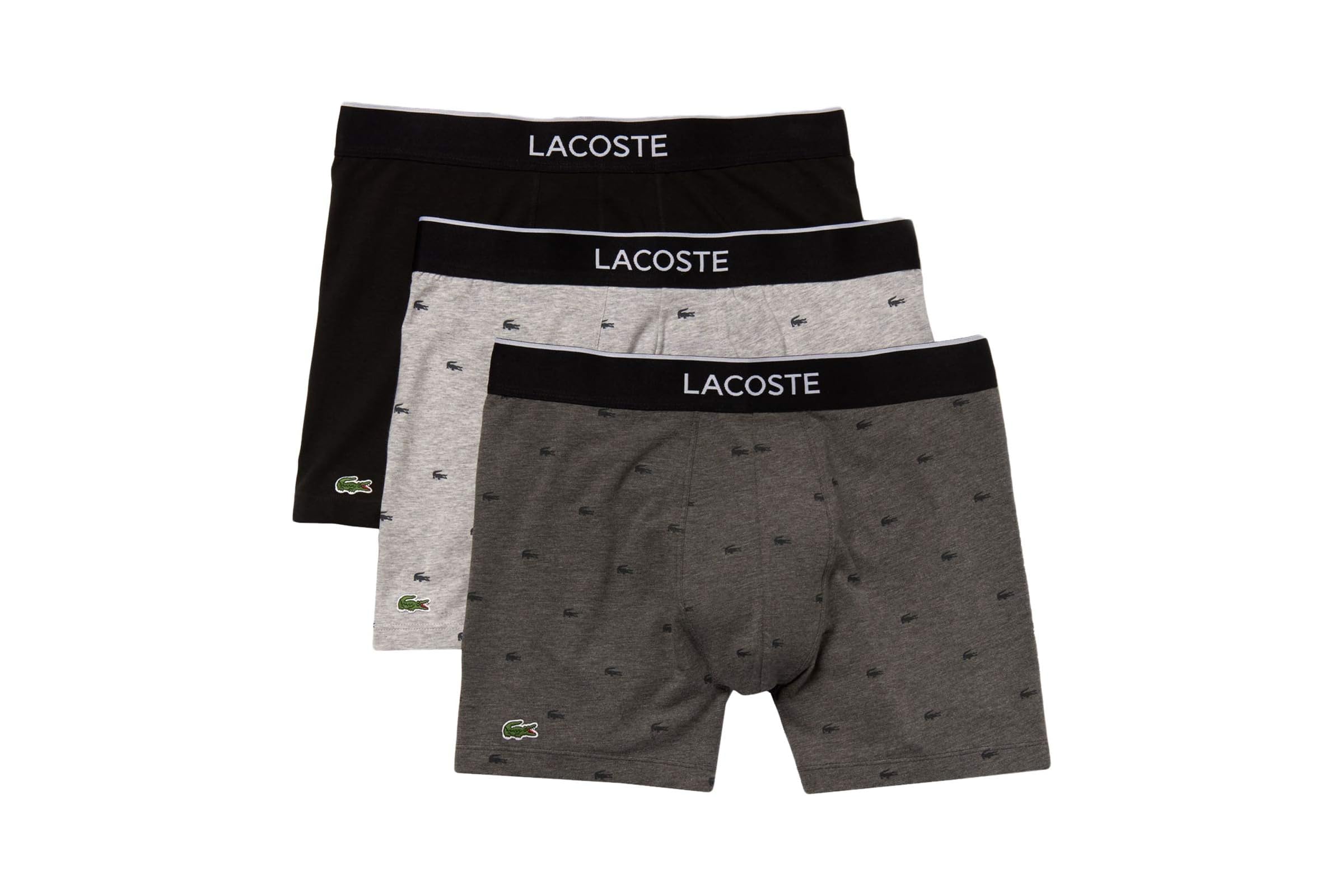 Lacoste Boxer Briefs 3-Pack Casual Lifestyle All Over Print Croc