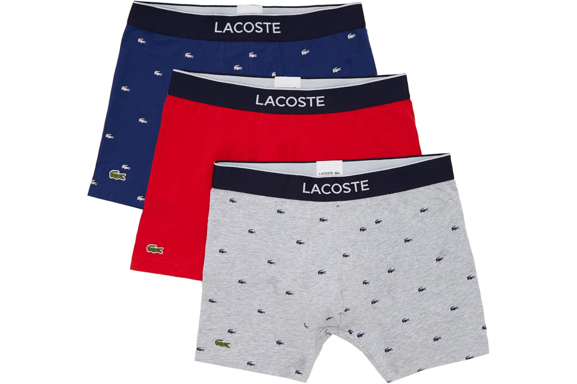 Lacoste Boxer Briefs 3-Pack Casual Lifestyle All Over Print Croc 7590₽