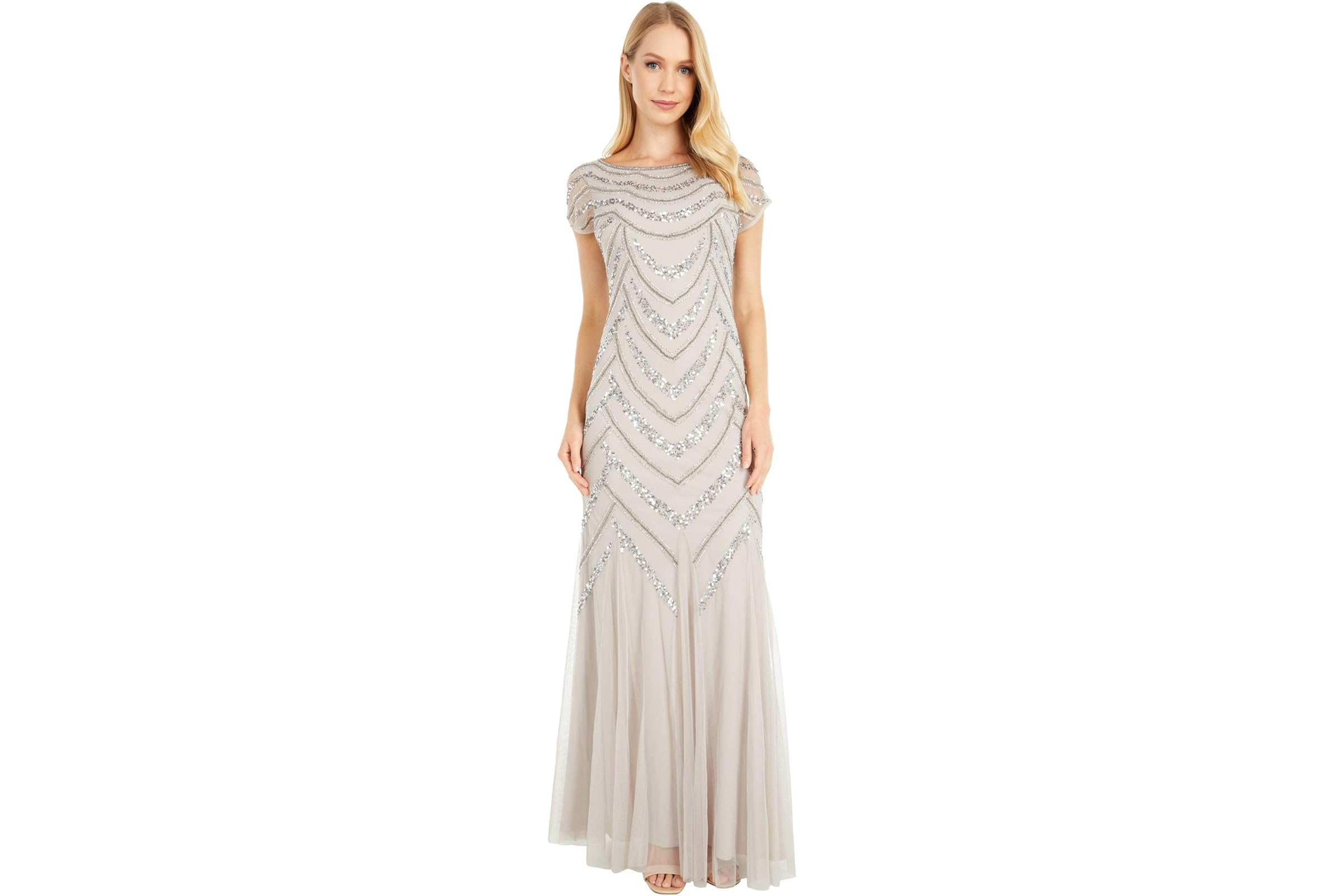 Adrianna Papell Beaded Covered Gown