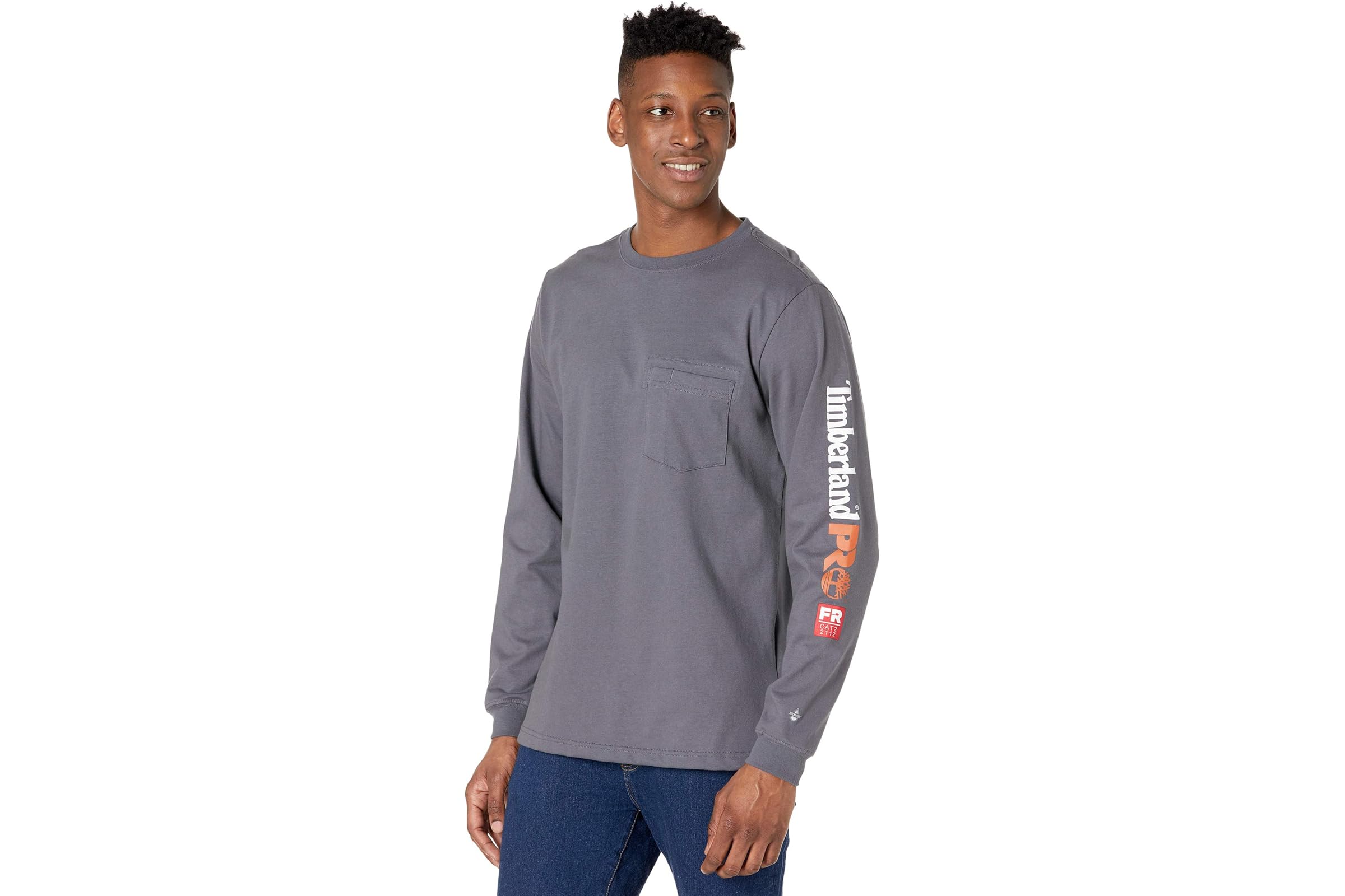 Timberland PRO FR Cotton Core Long Sleeve Pocket T-Shirt with Sleeve Logo